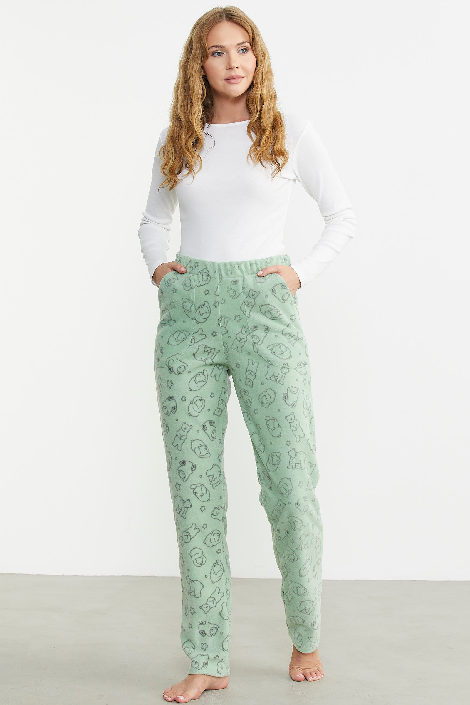 Polar Desenli Kışlık Tek Alt - Yeşil - Sementa