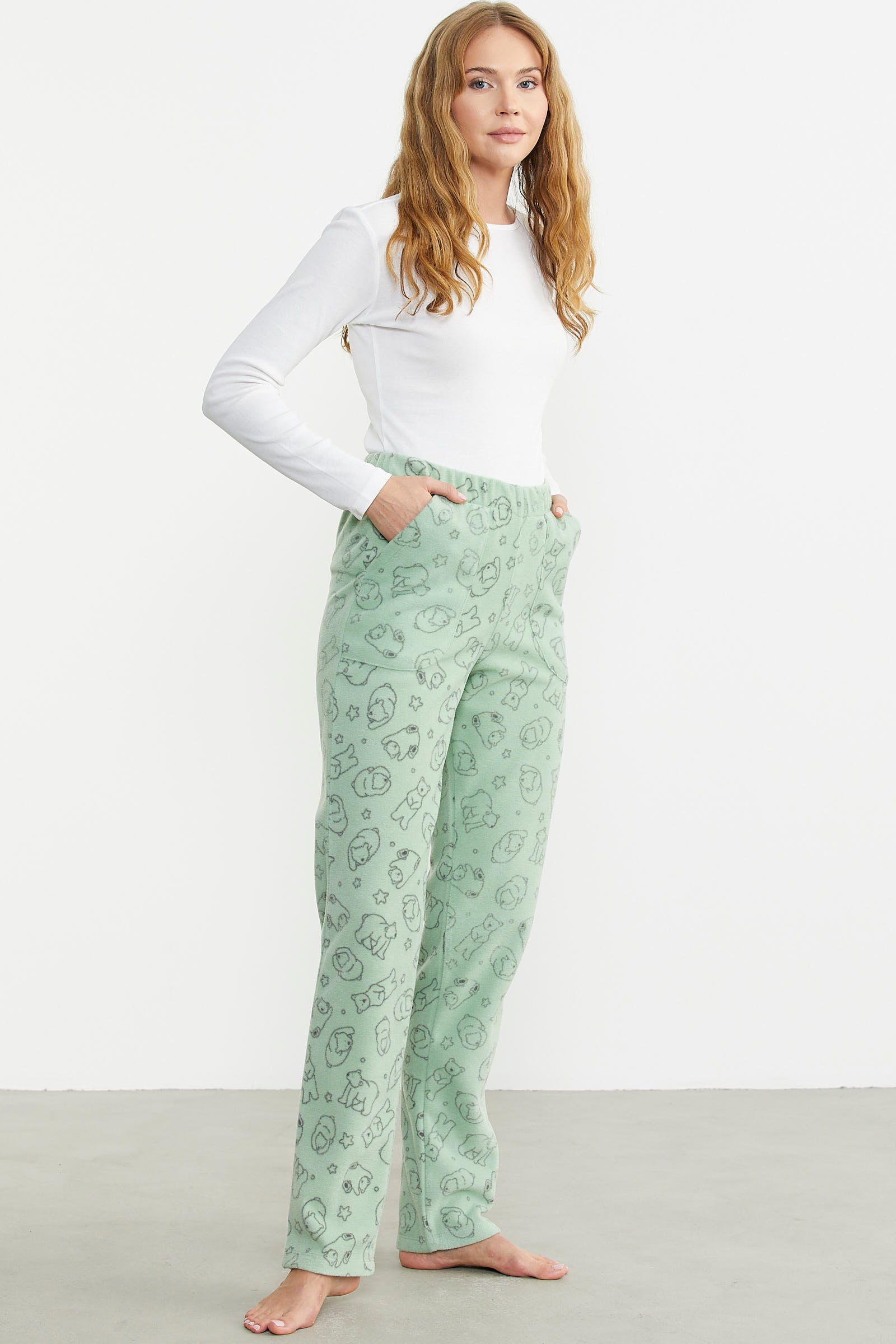 Polar Desenli Kışlık Tek Alt - Yeşil - Sementa