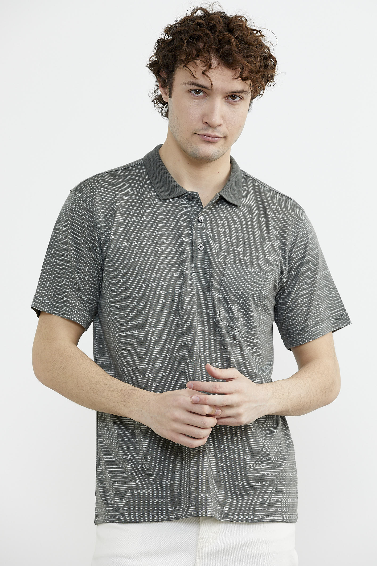 Polo Yaka Cepli Regular Fit Tişört - Haki (1) Sementa