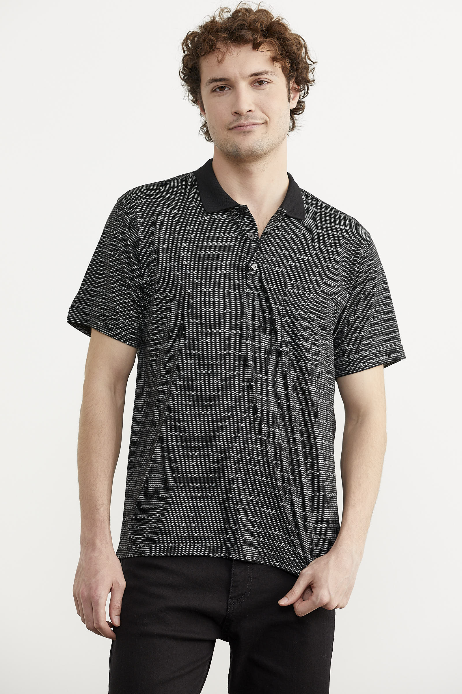 Polo Yaka Cepli Regular Fit Tişört - Siyah (4) Sementa