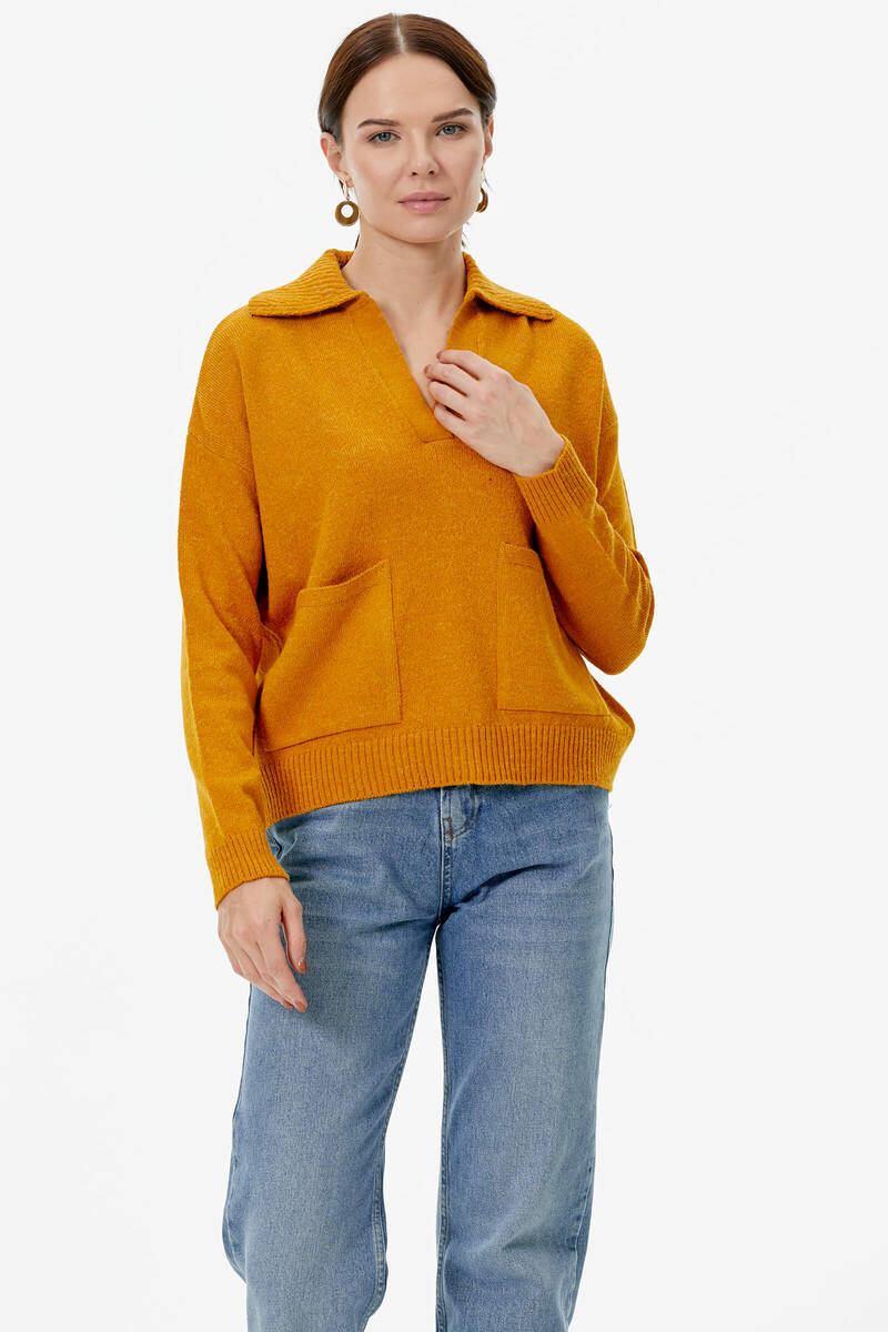 Polo Yaka Cepli Triko Kazak - Güneş (3) Sementa