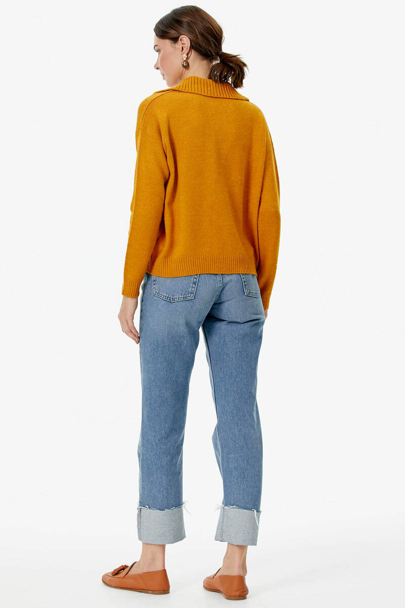 Polo Yaka Cepli Triko Kazak - Güneş (5) Sementa