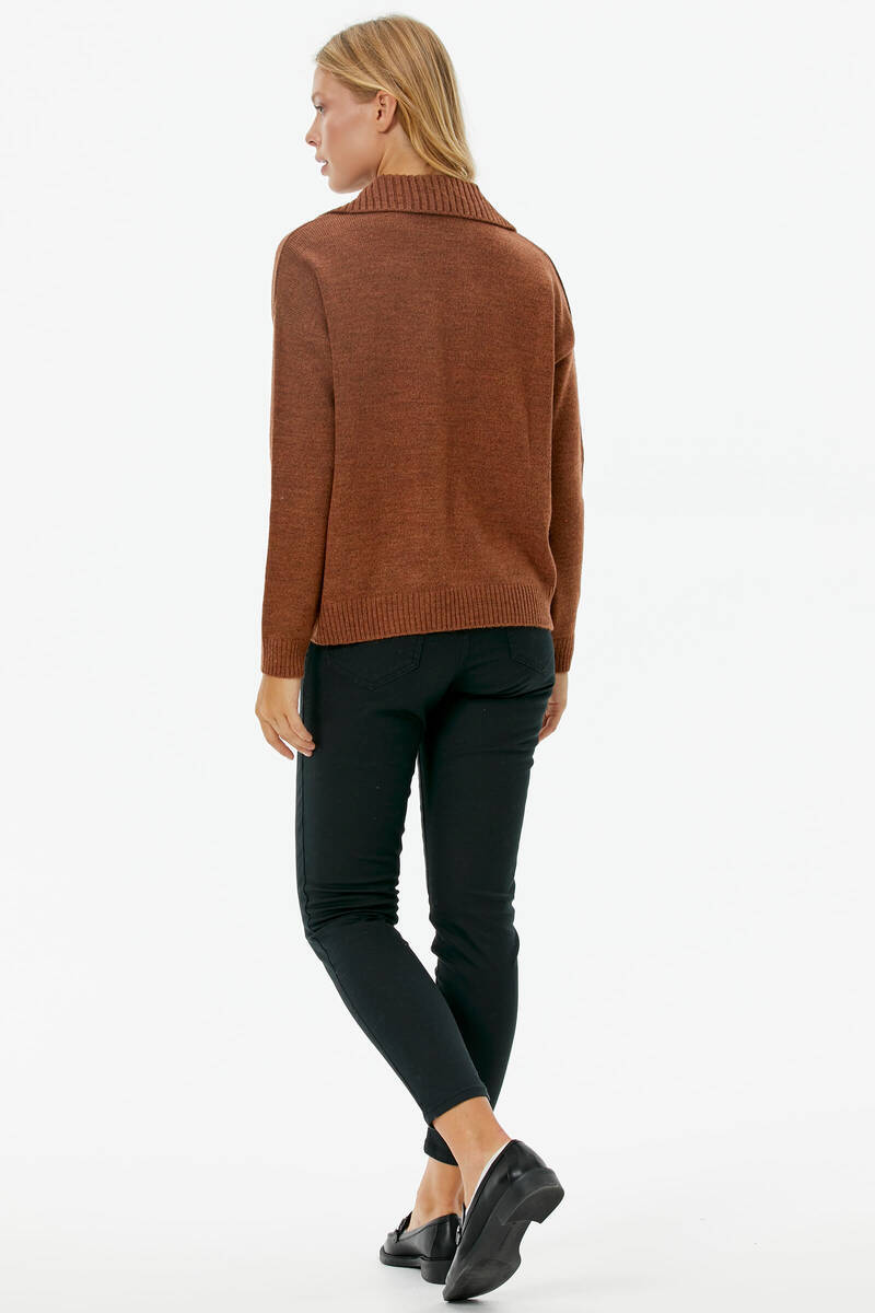 Polo Yaka Cepli Triko Kazak - Taba (5) Sementa