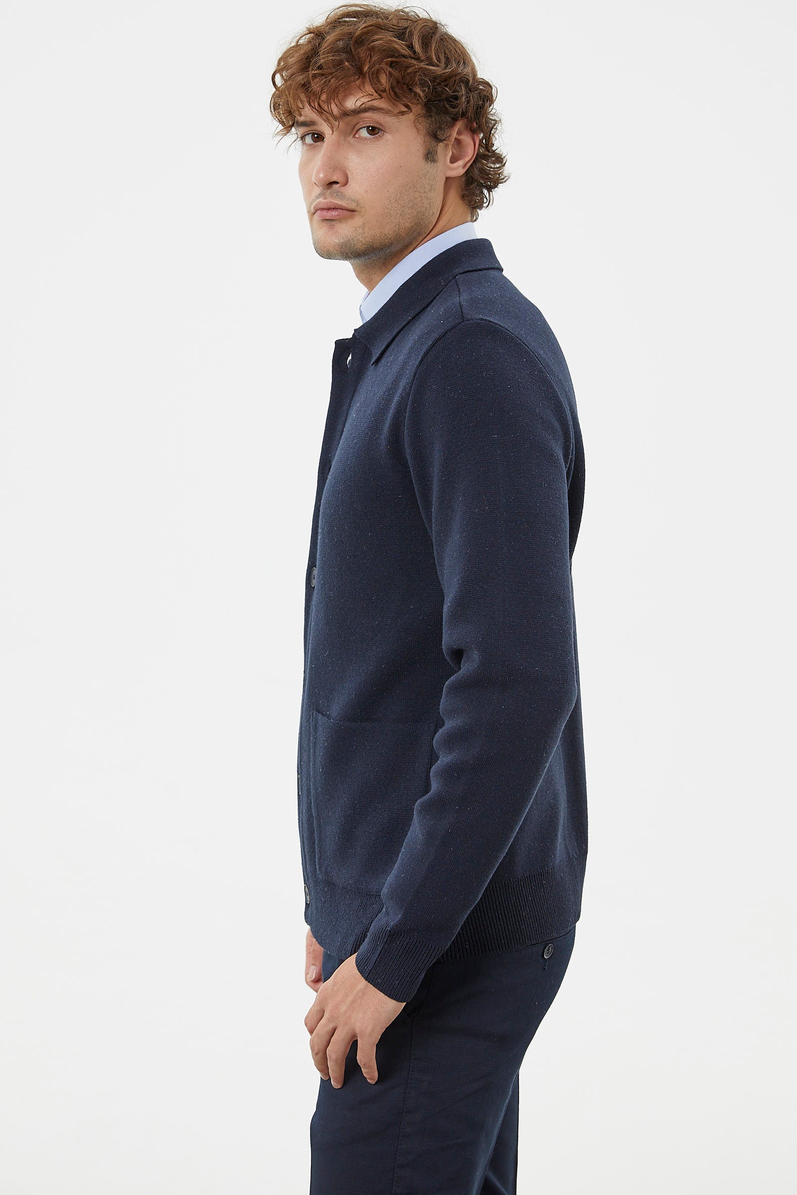 Polo Yaka Triko Hırka Mont - Lacivert (6) Sementa