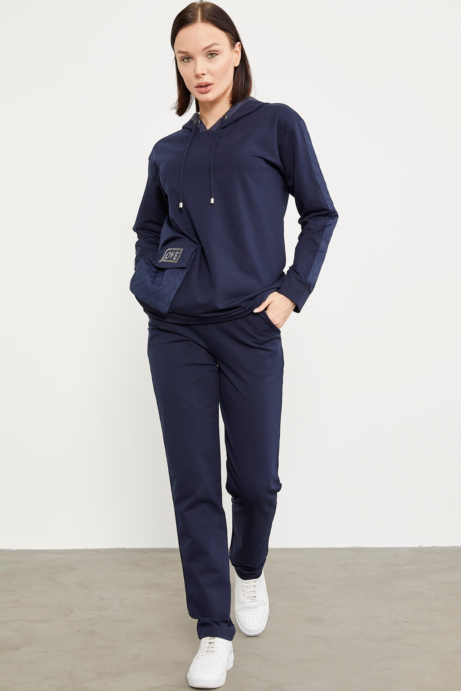 Rahat Kalıp Büyük Cepli Eşofman Takım - Lacivert (2) Sementa