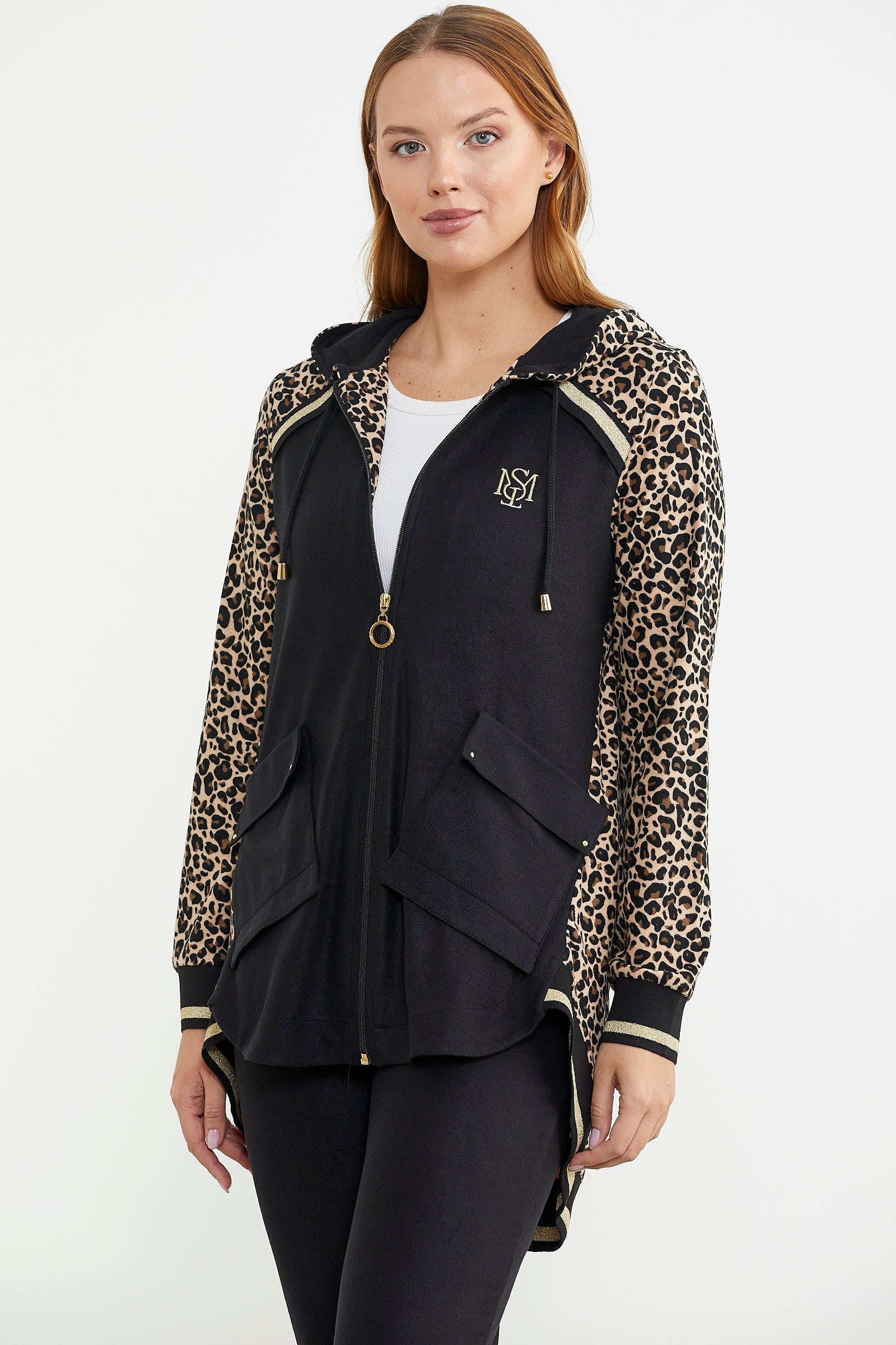 Rahat Kalıp Leopar Kombinli Takım - Kahve - Sementa