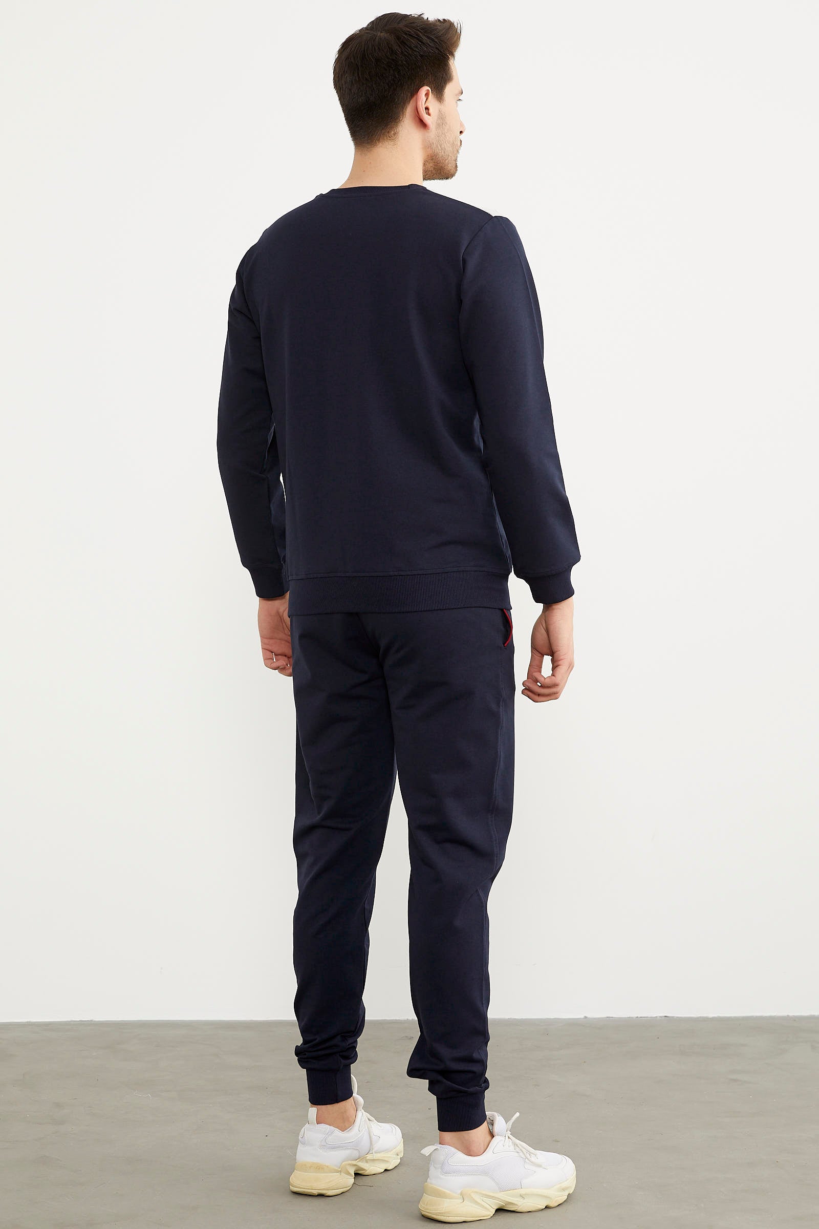 Rahat Kalıp Sıfır Yaka Eşofman Takım - Lacivert (5) Sementa