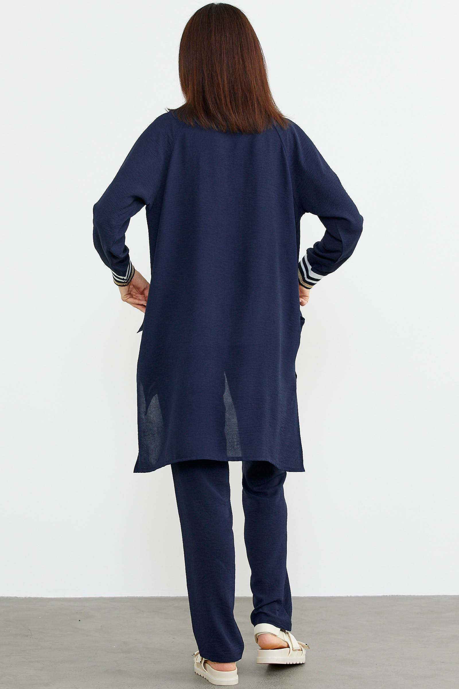 Rahat Kalıp Üçlü Krep Takım - Lacivert (6) Sementa