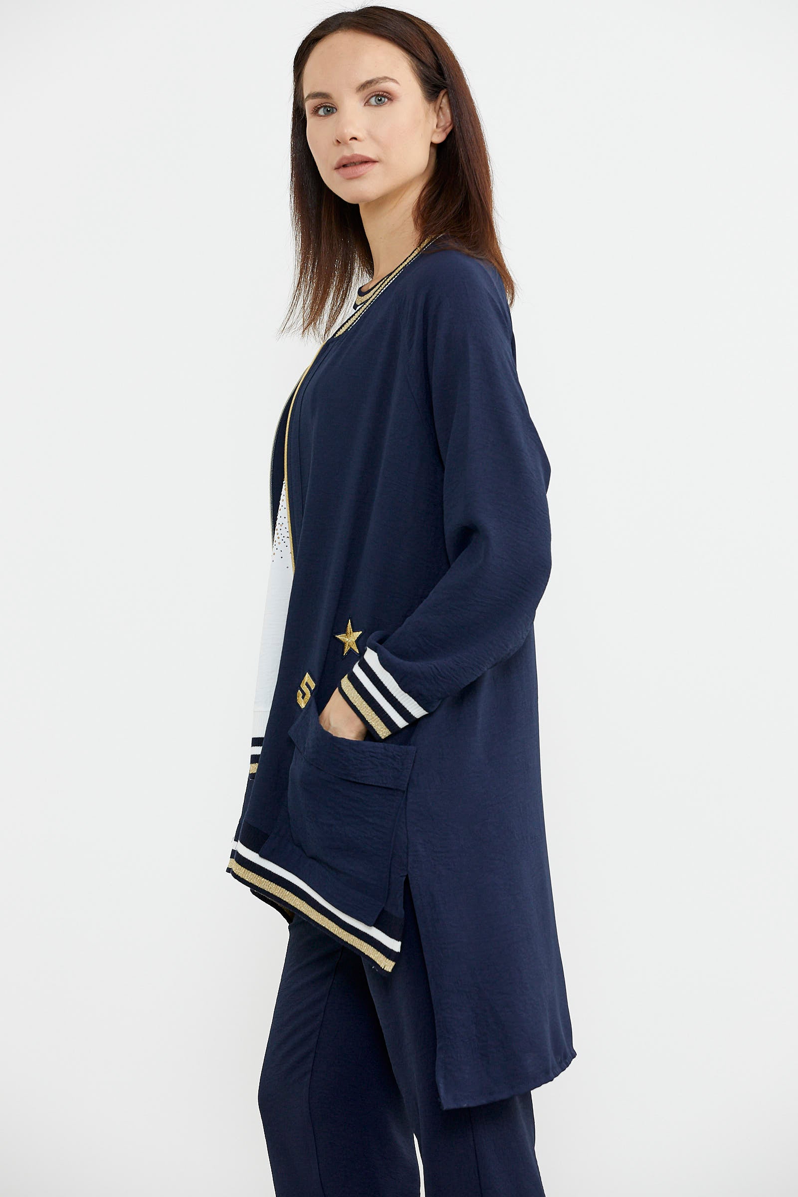 Rahat Kalıp Üçlü Krep Takım - Lacivert (7) Sementa