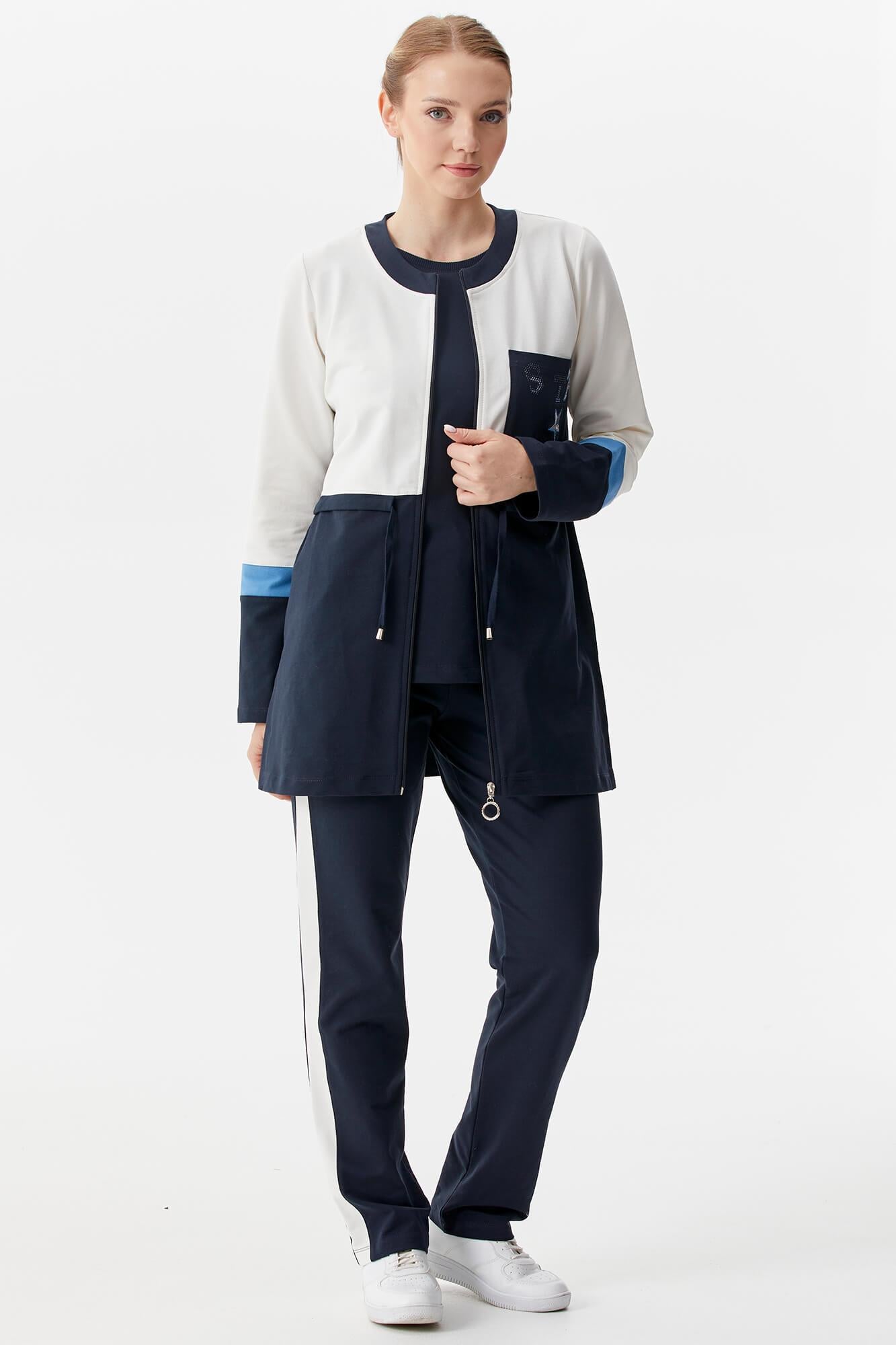 Rahat Kalıp Üçlü Tunik Eşofman Takım - Lacivert (3) Sementa