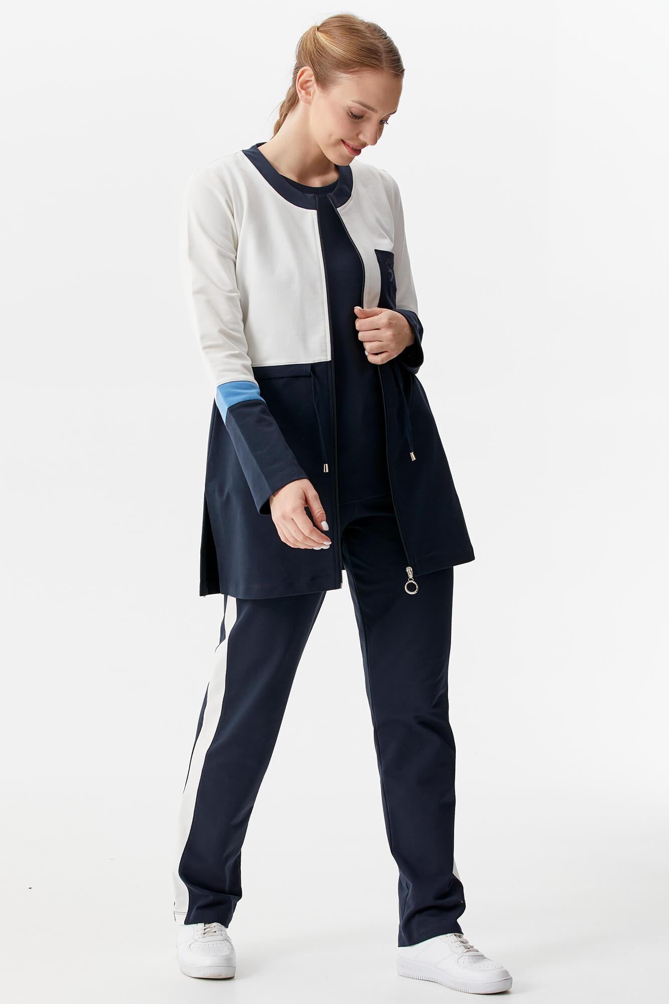 Rahat Kalıp Üçlü Tunik Eşofman Takım - Lacivert (4) Sementa