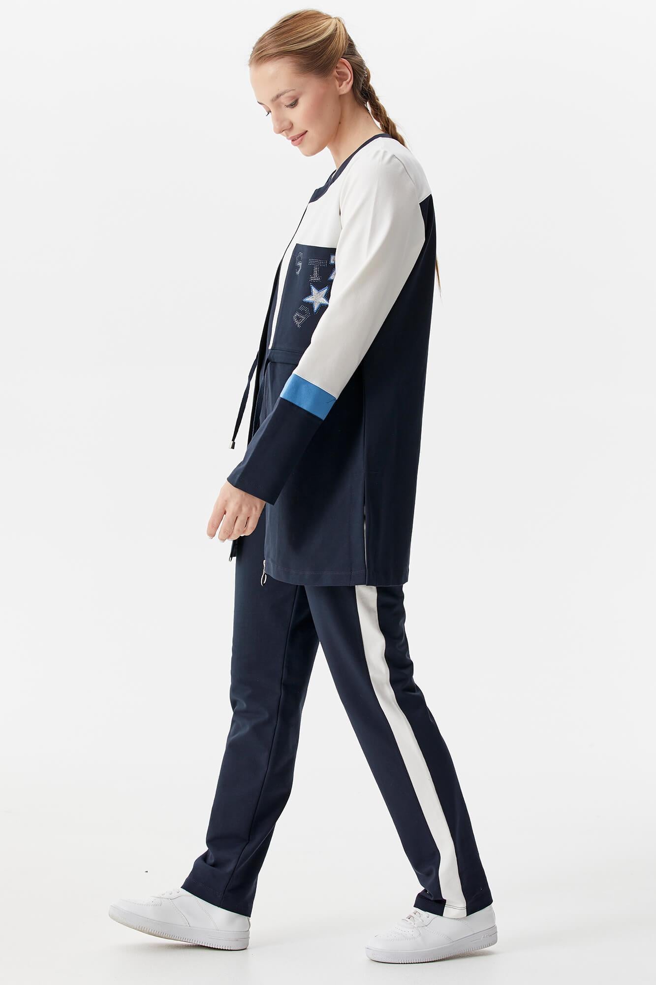 Rahat Kalıp Üçlü Tunik Eşofman Takım - Lacivert (6) Sementa