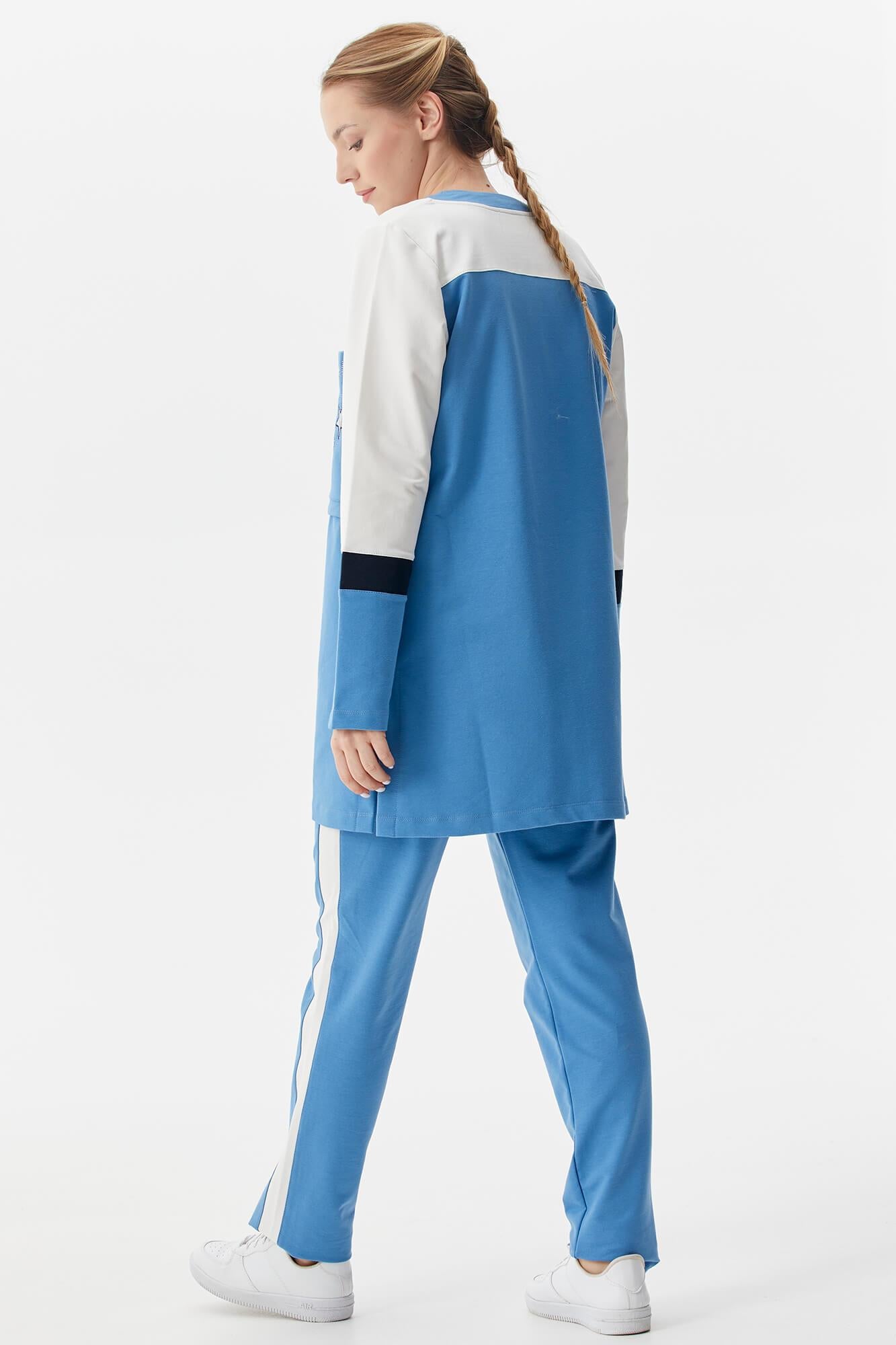 Rahat Kalıp Üçlü Tunik Eşofman Takım - Mavi (6) Sementa