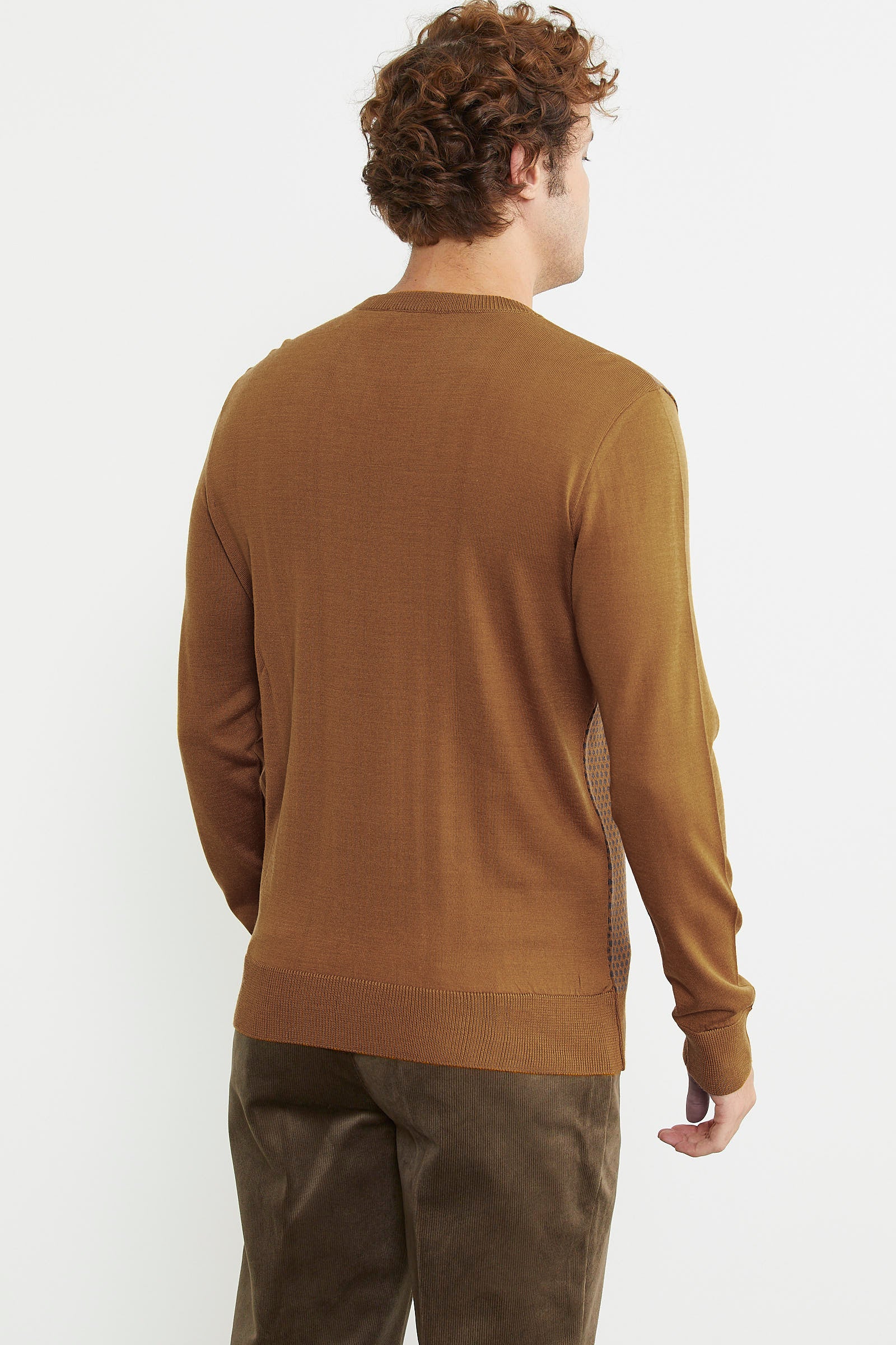 Regular Fit Jakarlı Yünlü Triko Kazak - Hardal - Sementa