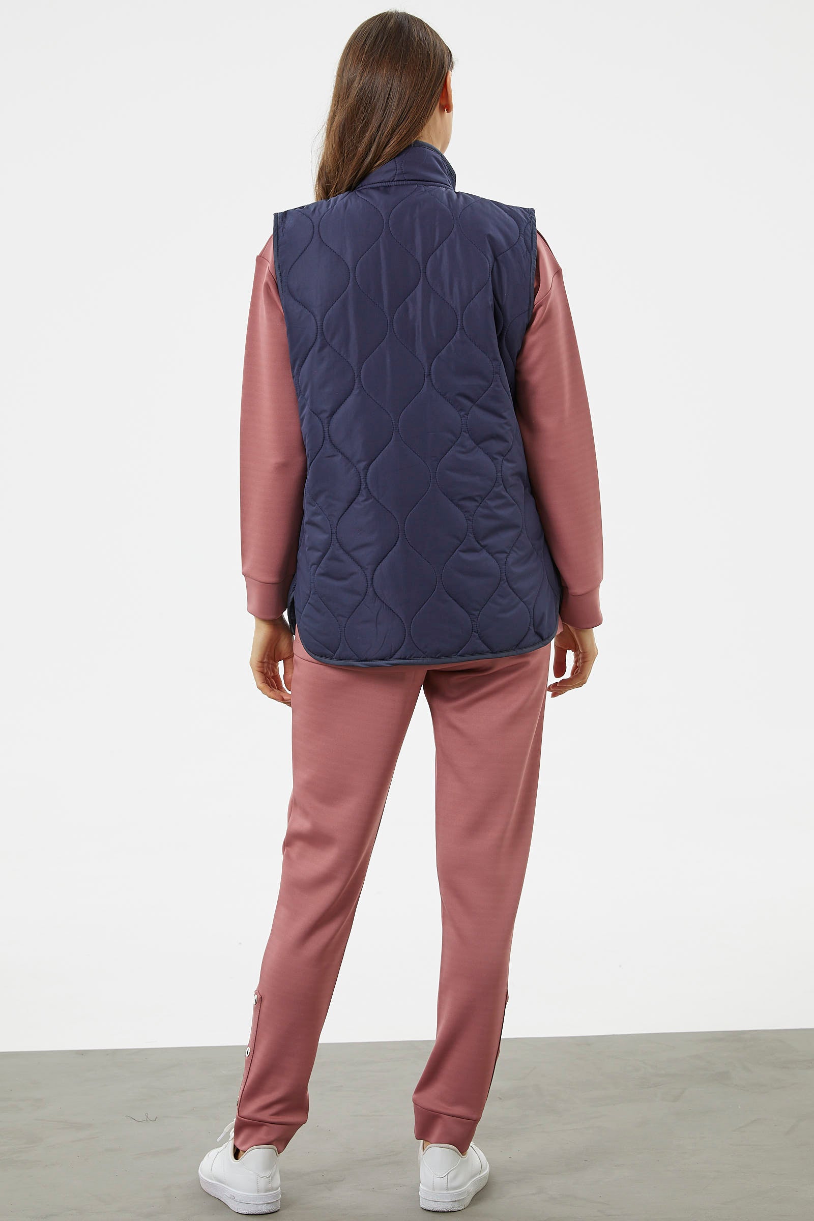 Regular Fit Kapitone Çıt Çıtlı Yelek - Lacivert (5) Sementa