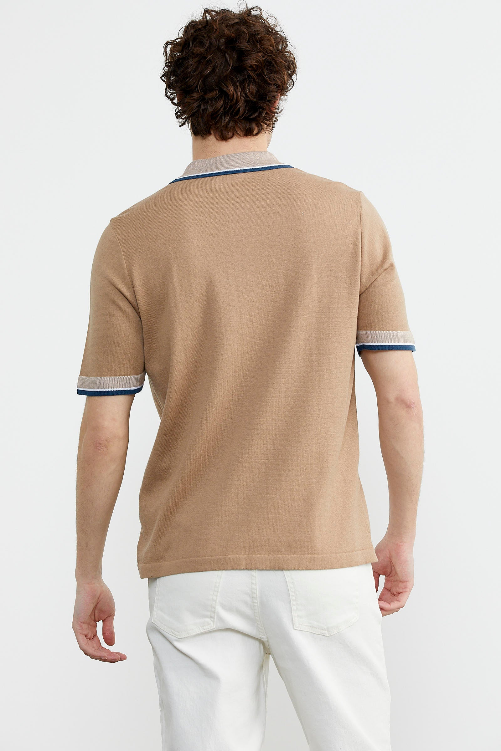 Renk Kombinli Cepli Koton Triko Tişört - Kamel (6) Sementa
