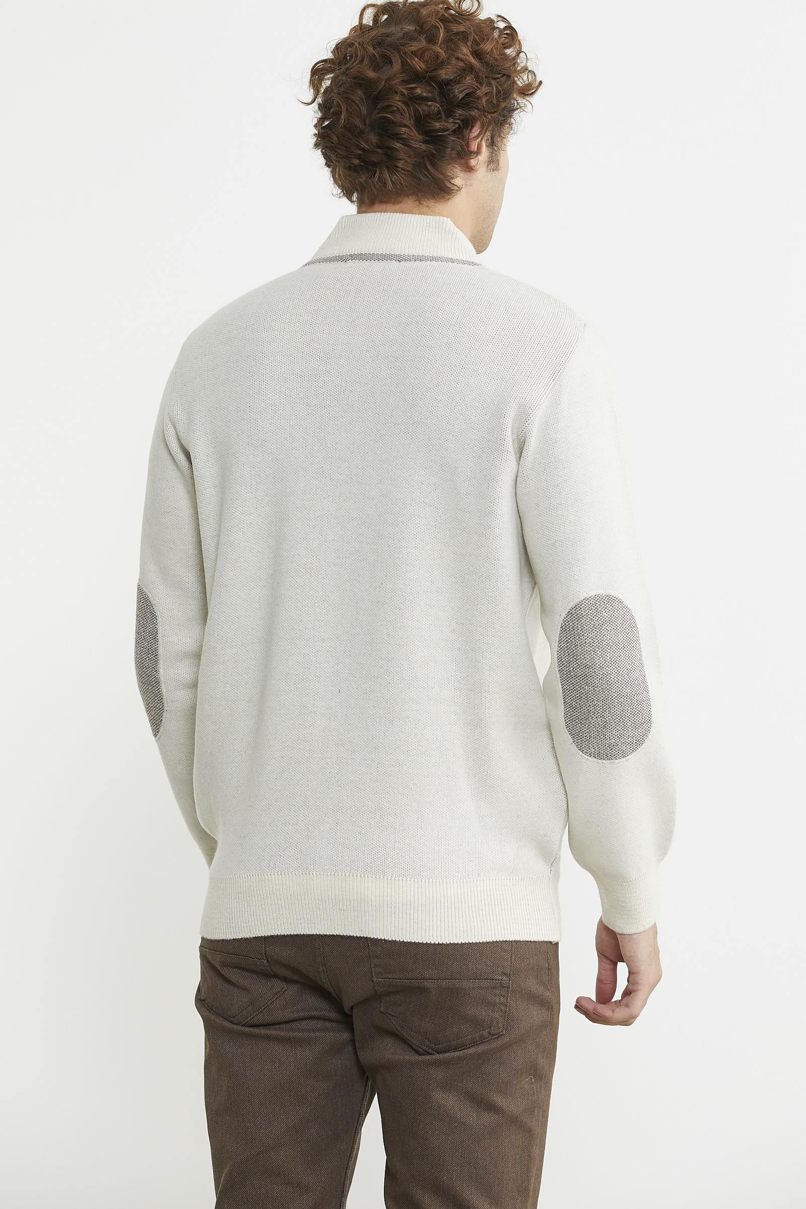 Renk Kombinli Cepli Yünlü Triko Mont - Bej - Sütlü Kahve - Sementa