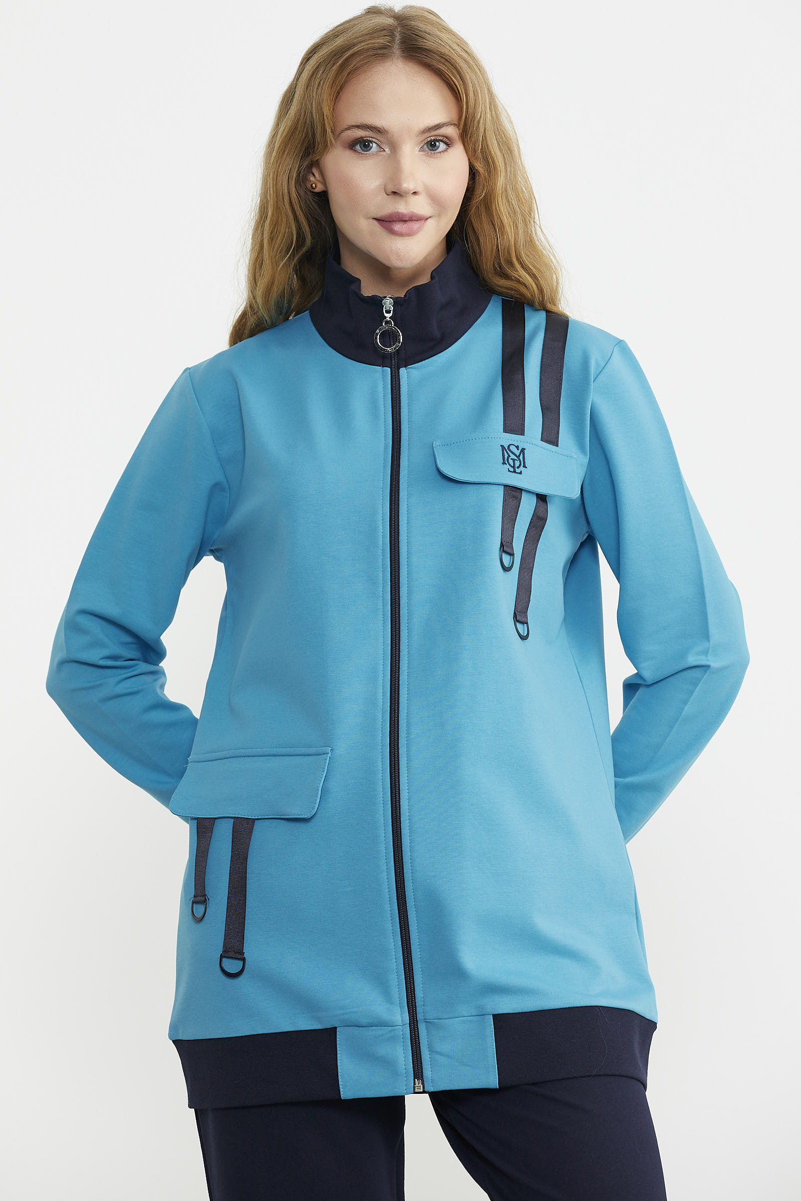 Renk Kombinli Rahat Kalıp Eşofman Takım - Mavi - Sementa