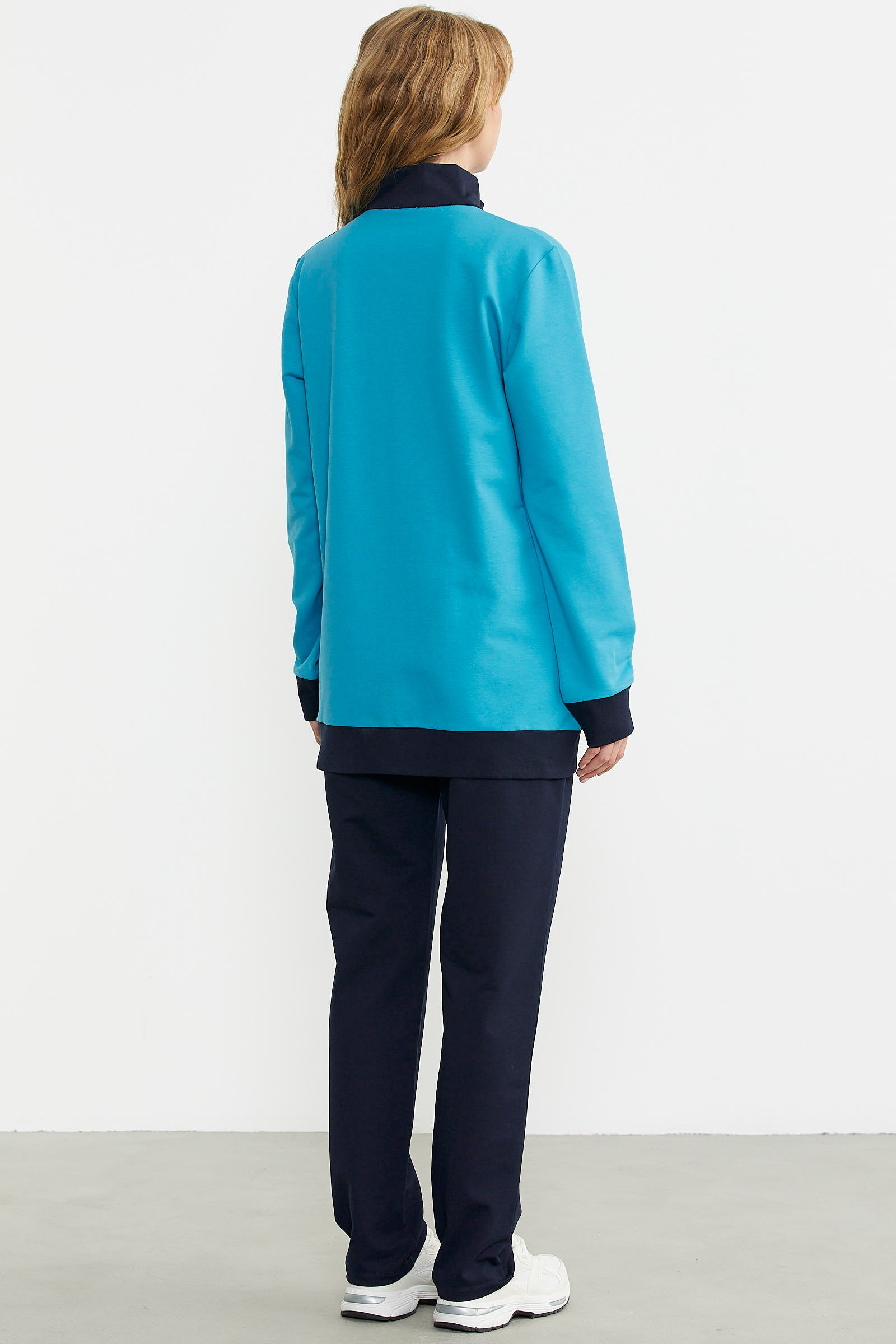 Renk Kombinli Rahat Kalıp Eşofman Takım - Mavi - Sementa