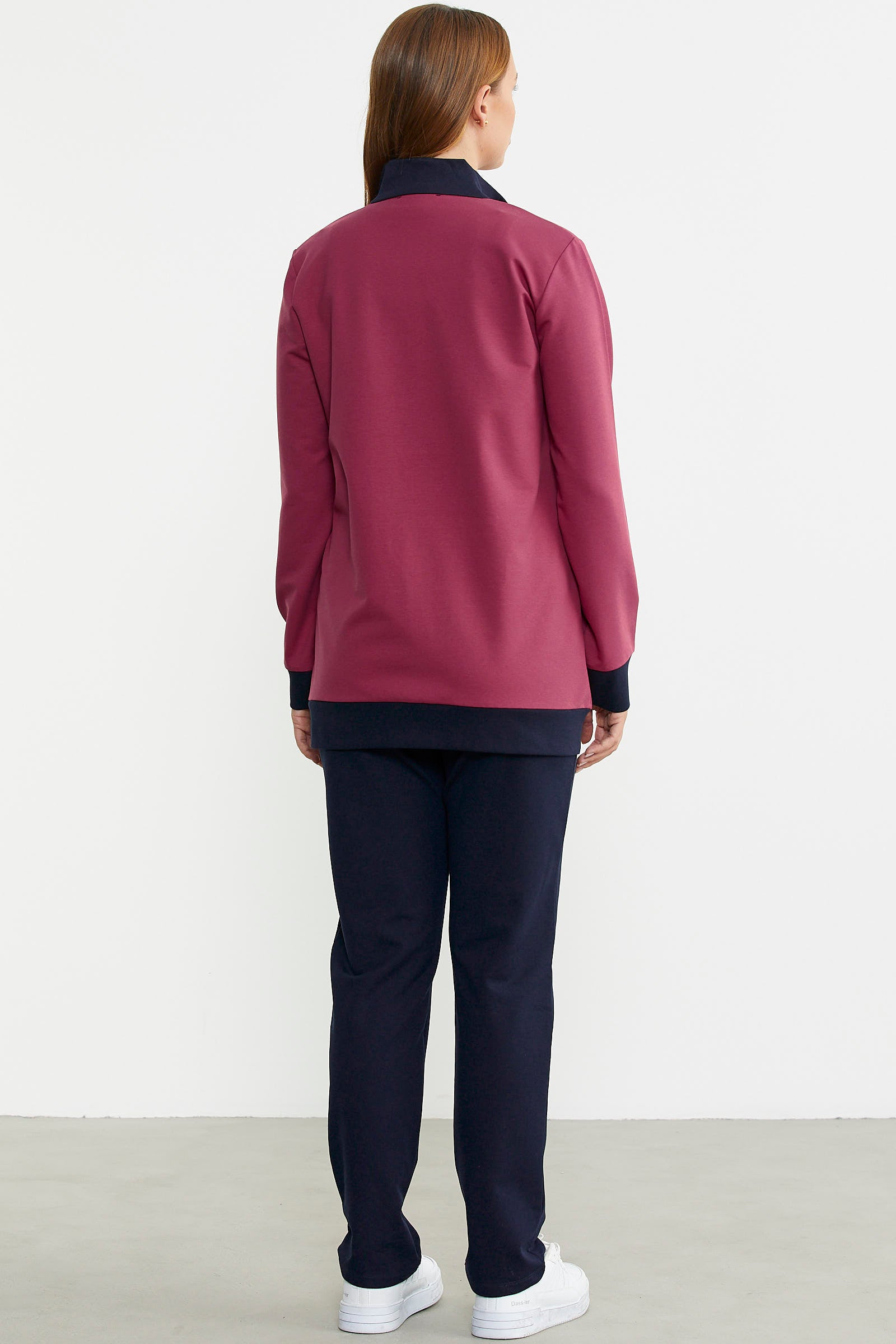 Renk Kombinli Rahat Kalıp Eşofman Takım - Pembe - Sementa