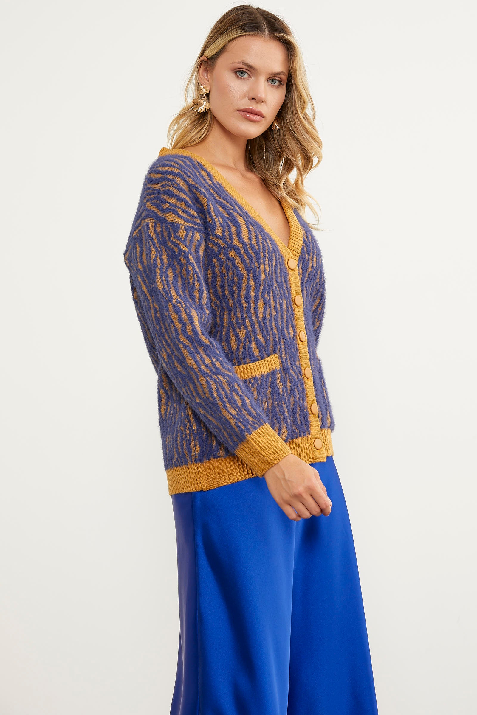 Renk Kombinli Yumoş Triko Hırka - Güneş (2) Sementa