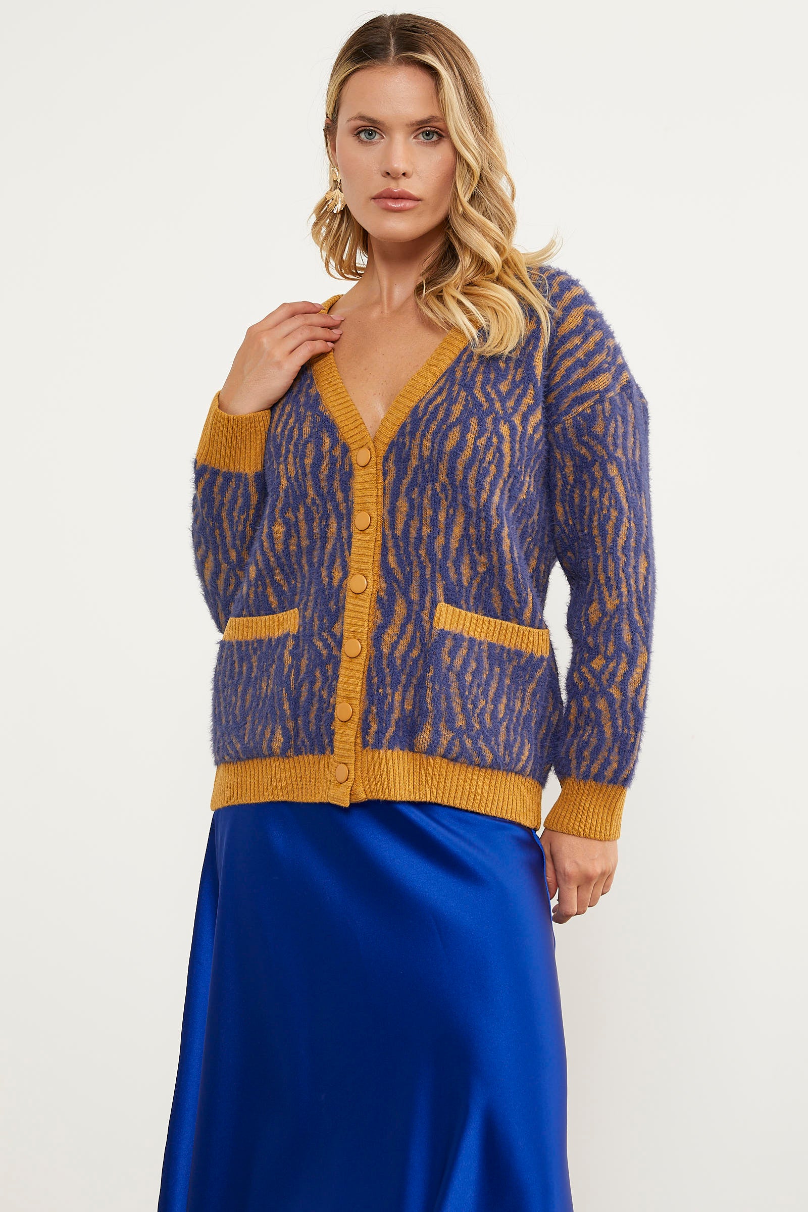 Renk Kombinli Yumoş Triko Hırka - Güneş (3) Sementa