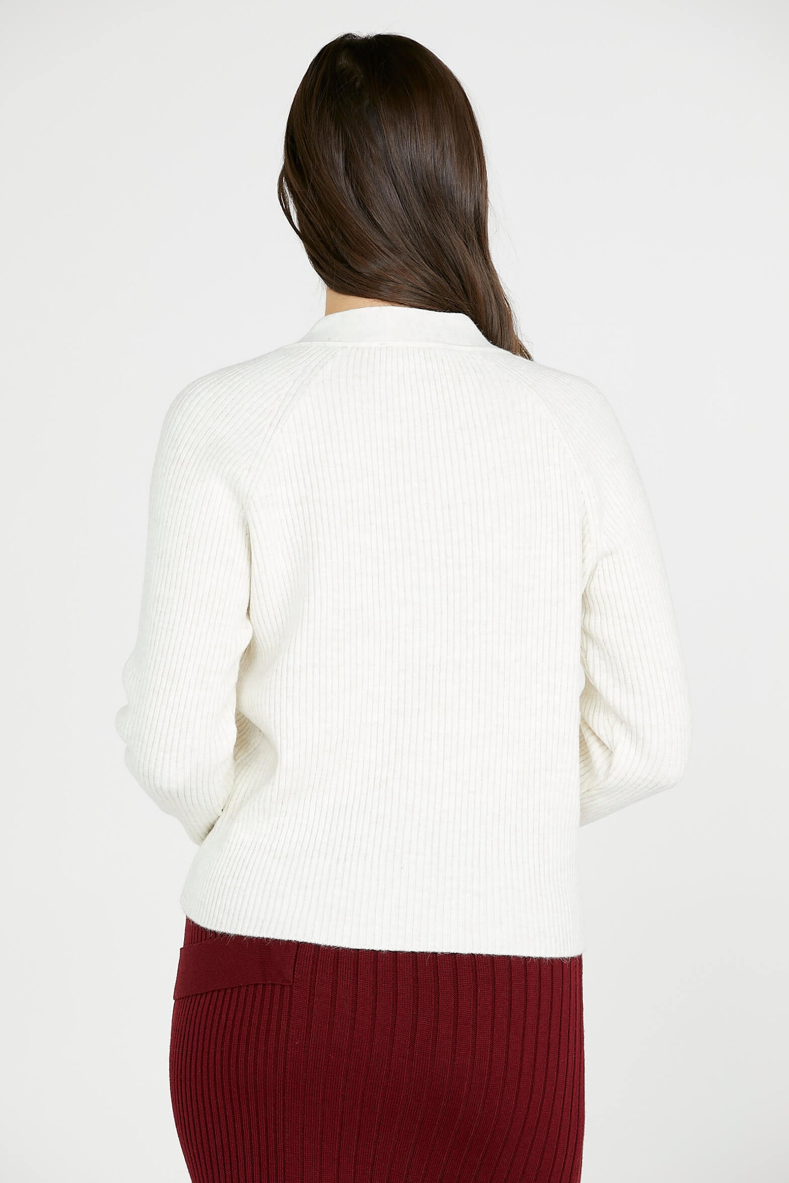 Renkli Düğmeli Triko Hırka - Kemik (3) Sementa