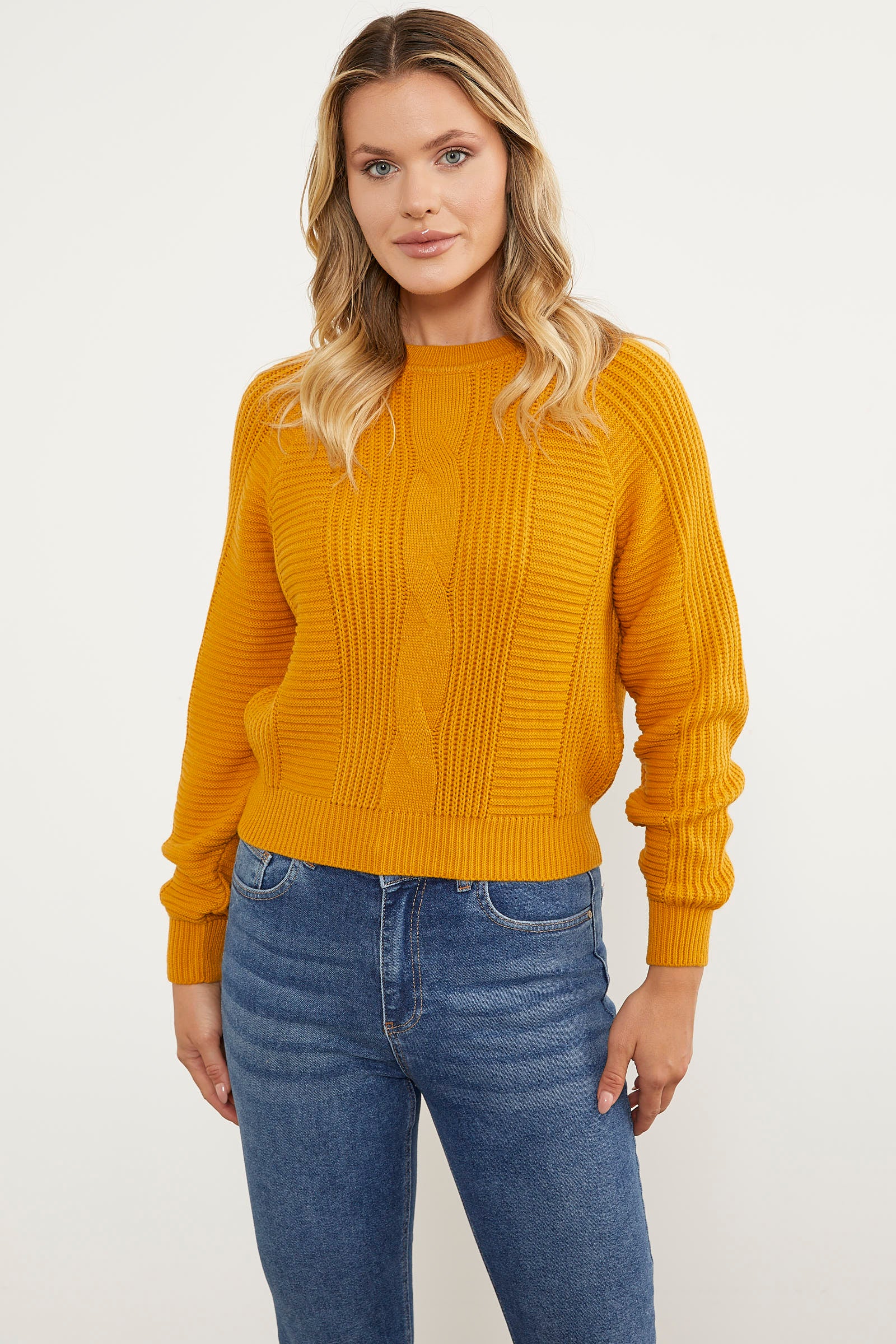 Saç Örgü Detaylı Triko Kazak - Güneş (1) Sementa