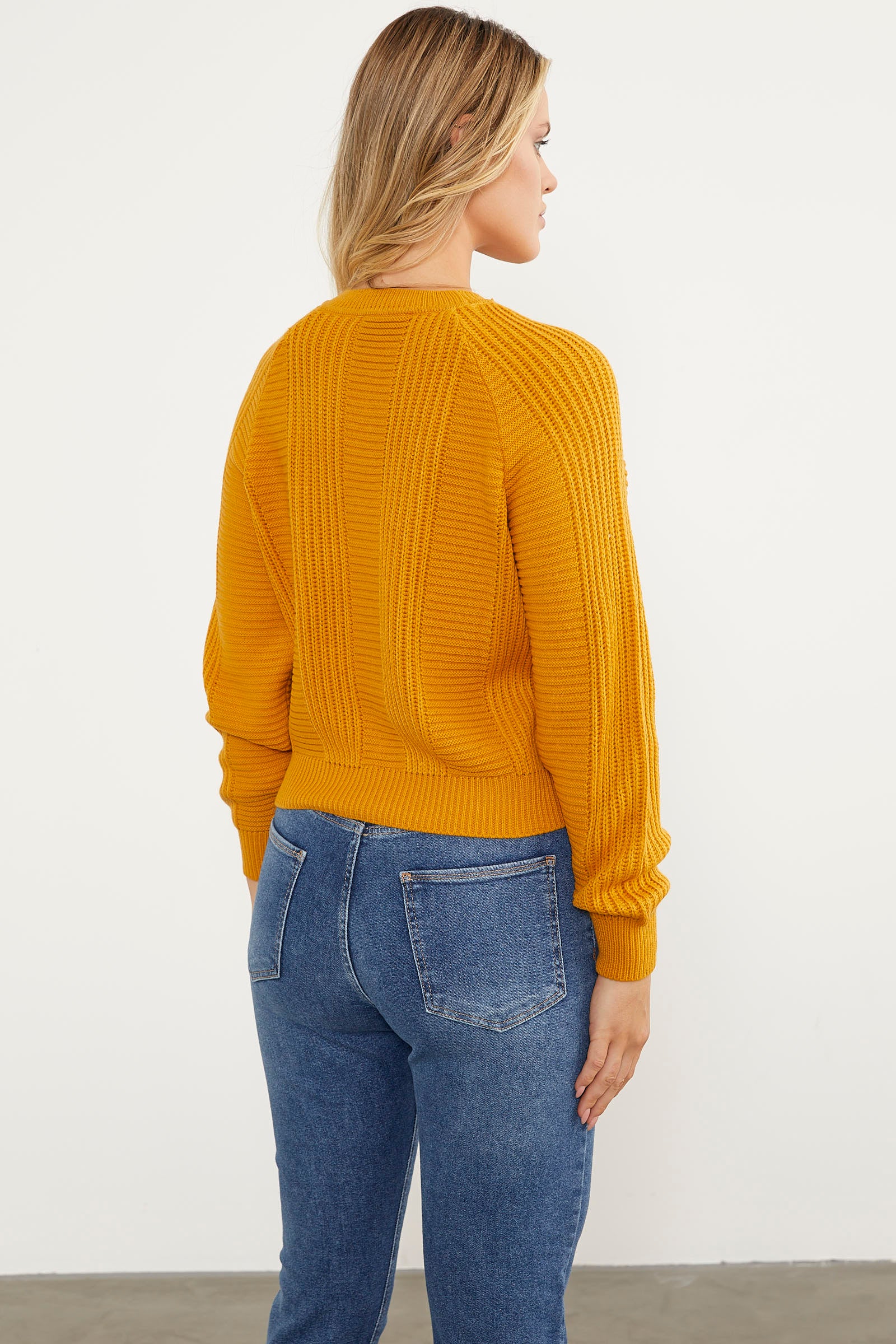 Saç Örgü Detaylı Triko Kazak - Güneş (4) Sementa