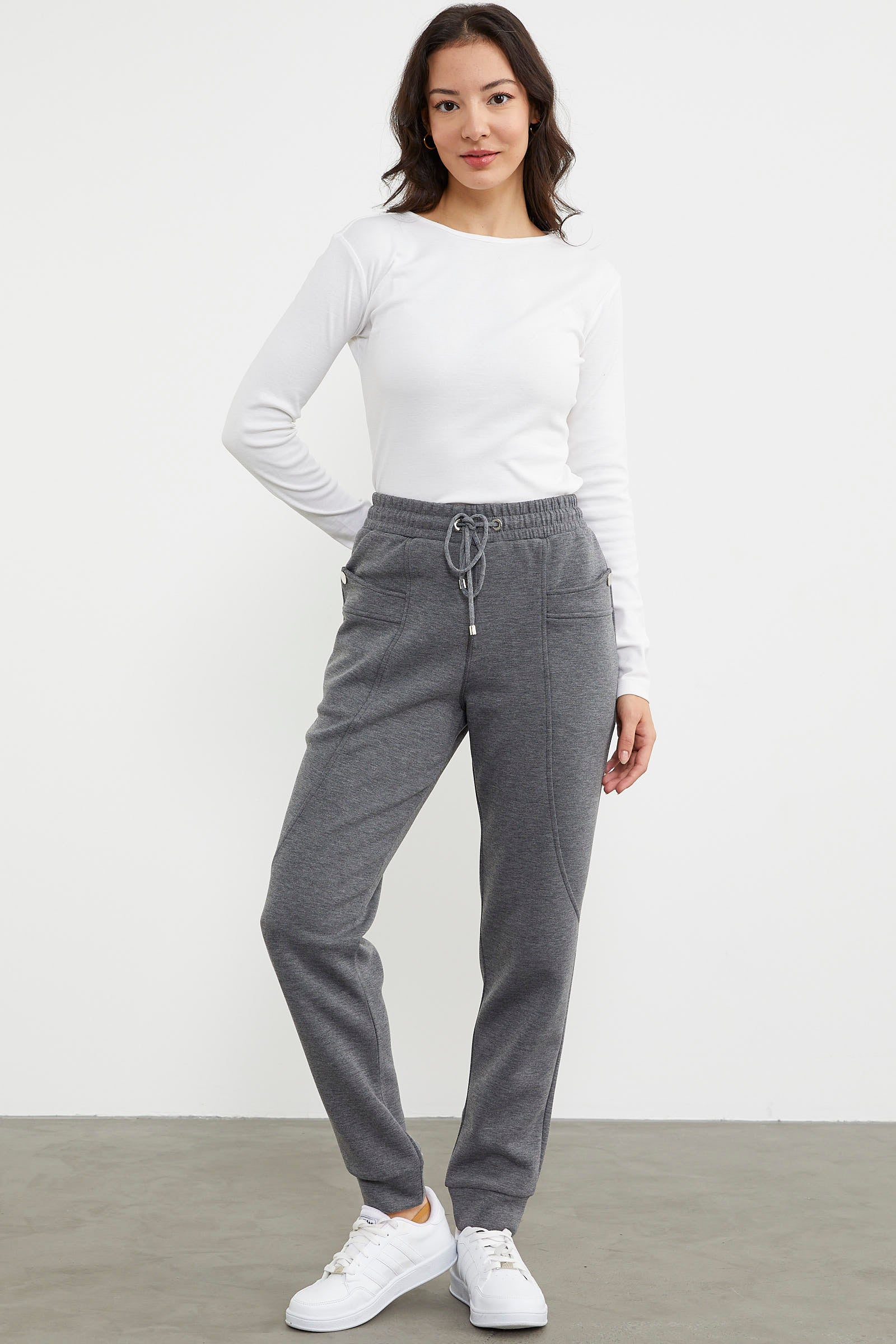 Scuba Kumaş Cepli Eşofman Altı - Antrasit (2) Sementa