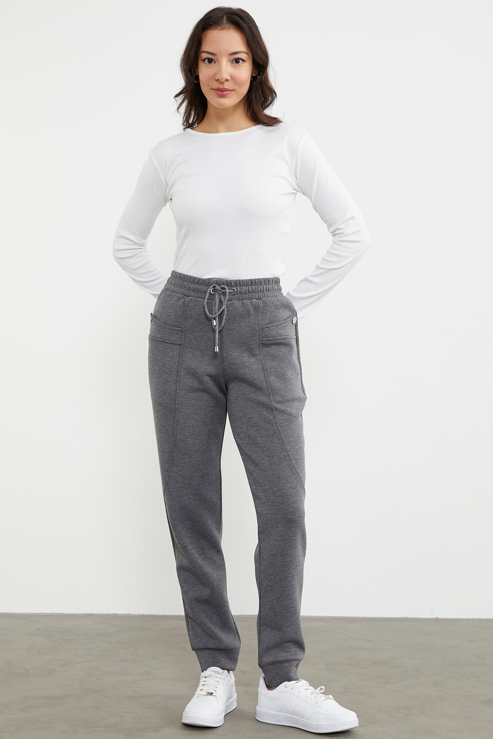 Scuba Kumaş Cepli Eşofman Altı - Antrasit (4) Sementa