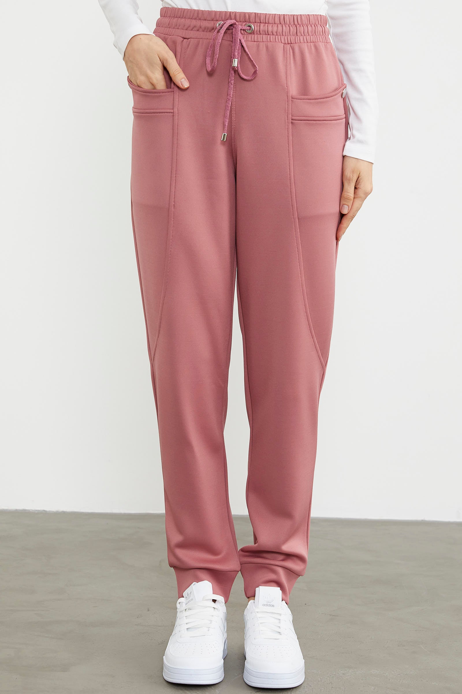 Scuba Kumaş Cepli Eşofman Altı - Gül (3) Sementa