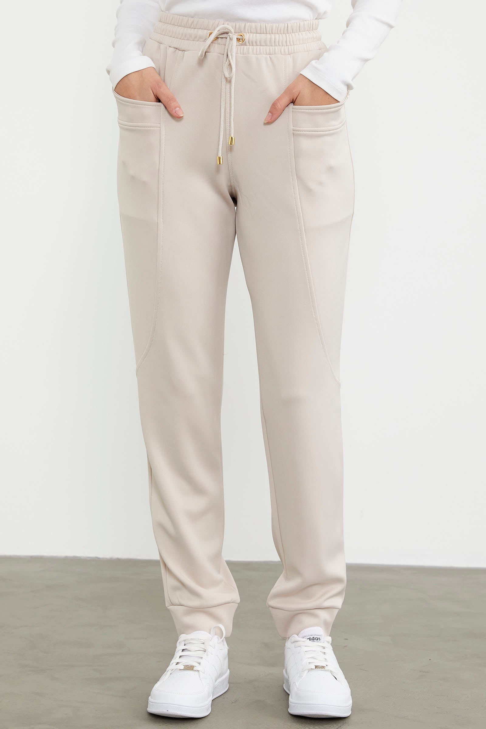 Scuba Kumaş Cepli Eşofman Altı - Koyu Bej (4) Sementa