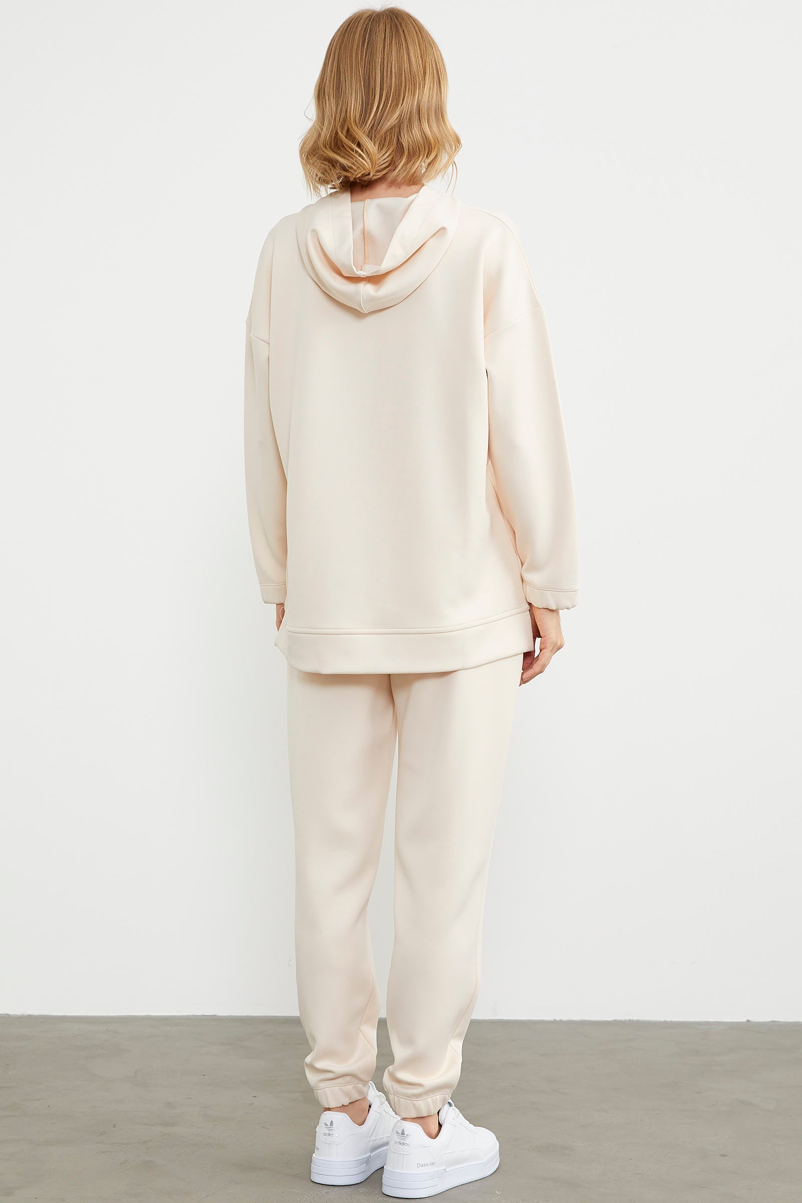 Scuba Oversize Nakışlı Eşofman Takım - Açık Bej (6) Sementa