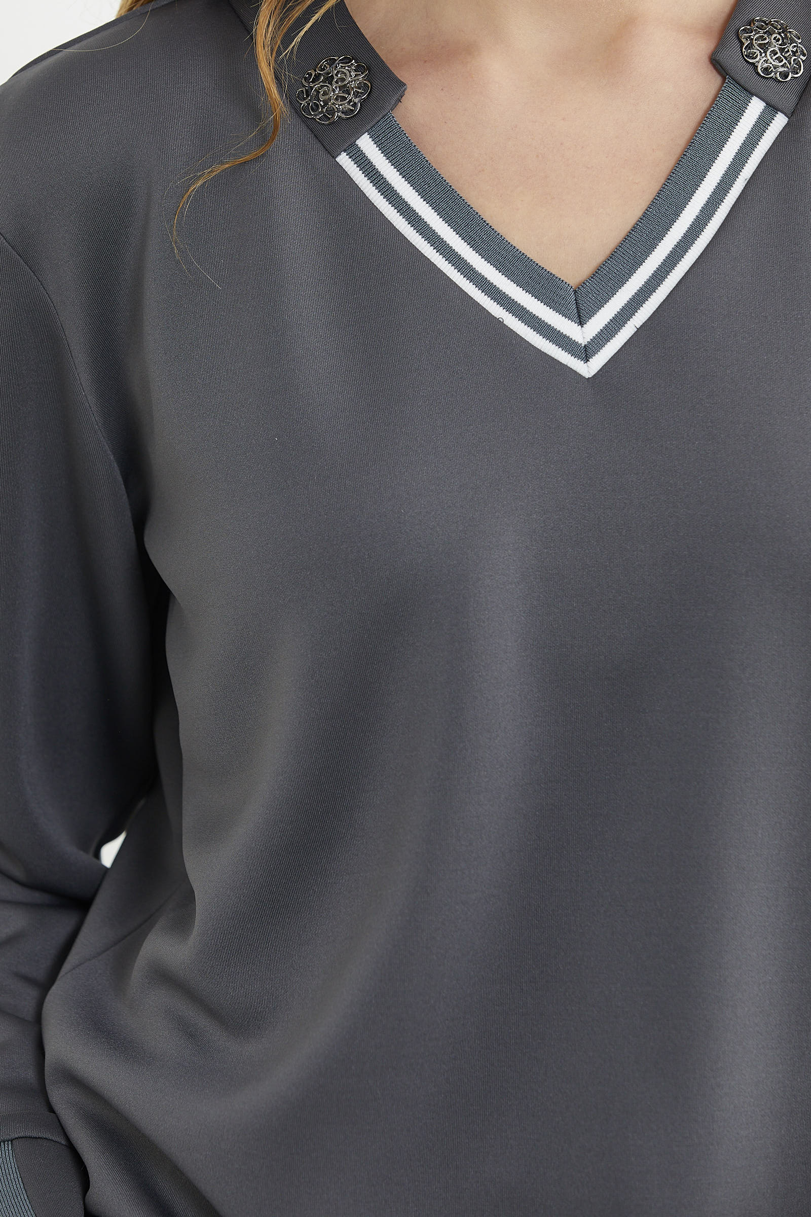 Scuba Yaka Detaylı Eşofman Takım - Antrasit - Sementa