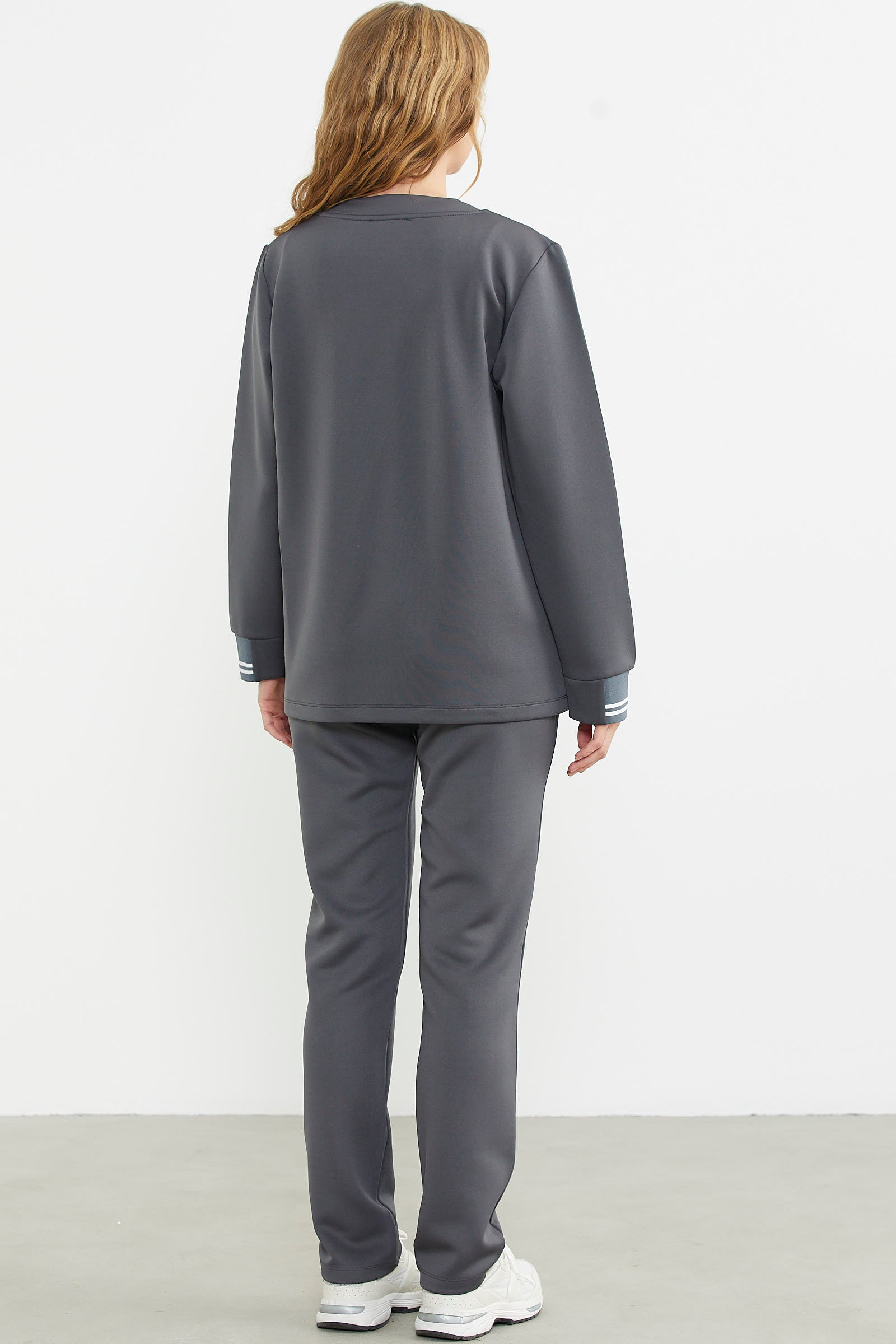 Scuba Yaka Detaylı Eşofman Takım - Antrasit - Sementa