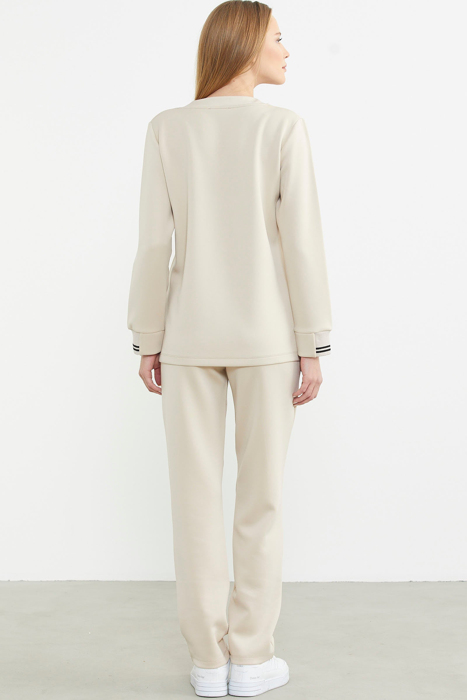 Scuba Yaka Detaylı Eşofman Takım - Bej - Sementa