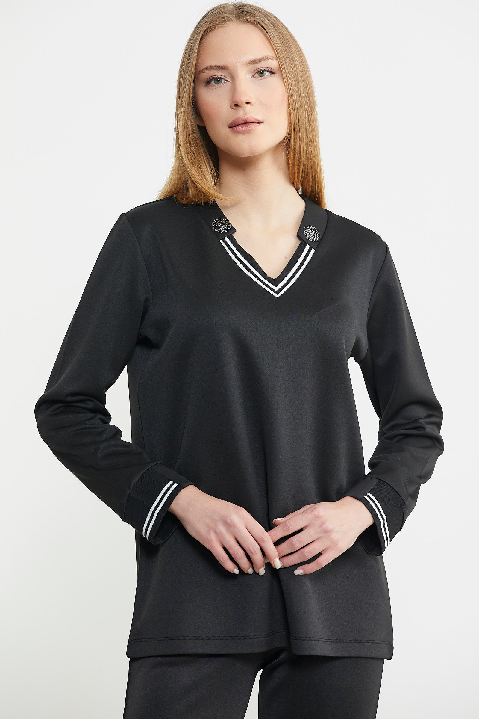 Scuba Yaka Detaylı Eşofman Takım - Siyah - Sementa