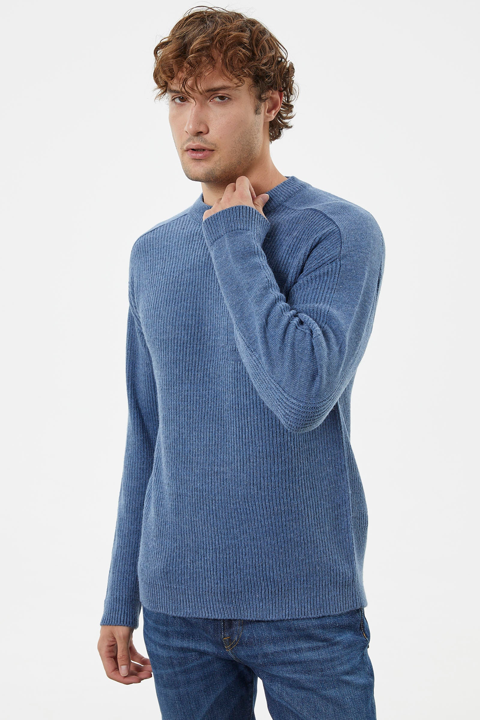 Selanik Örgü Basic Triko Kazak - Indigo (2) Sementa