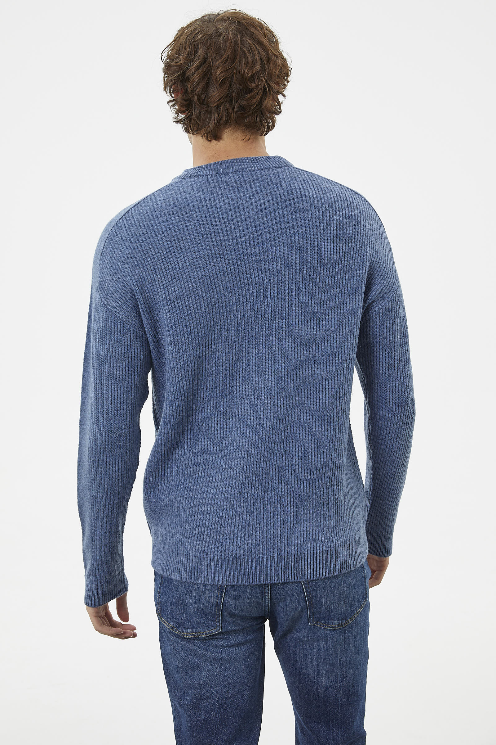 Selanik Örgü Basic Triko Kazak - Indigo (5) Sementa