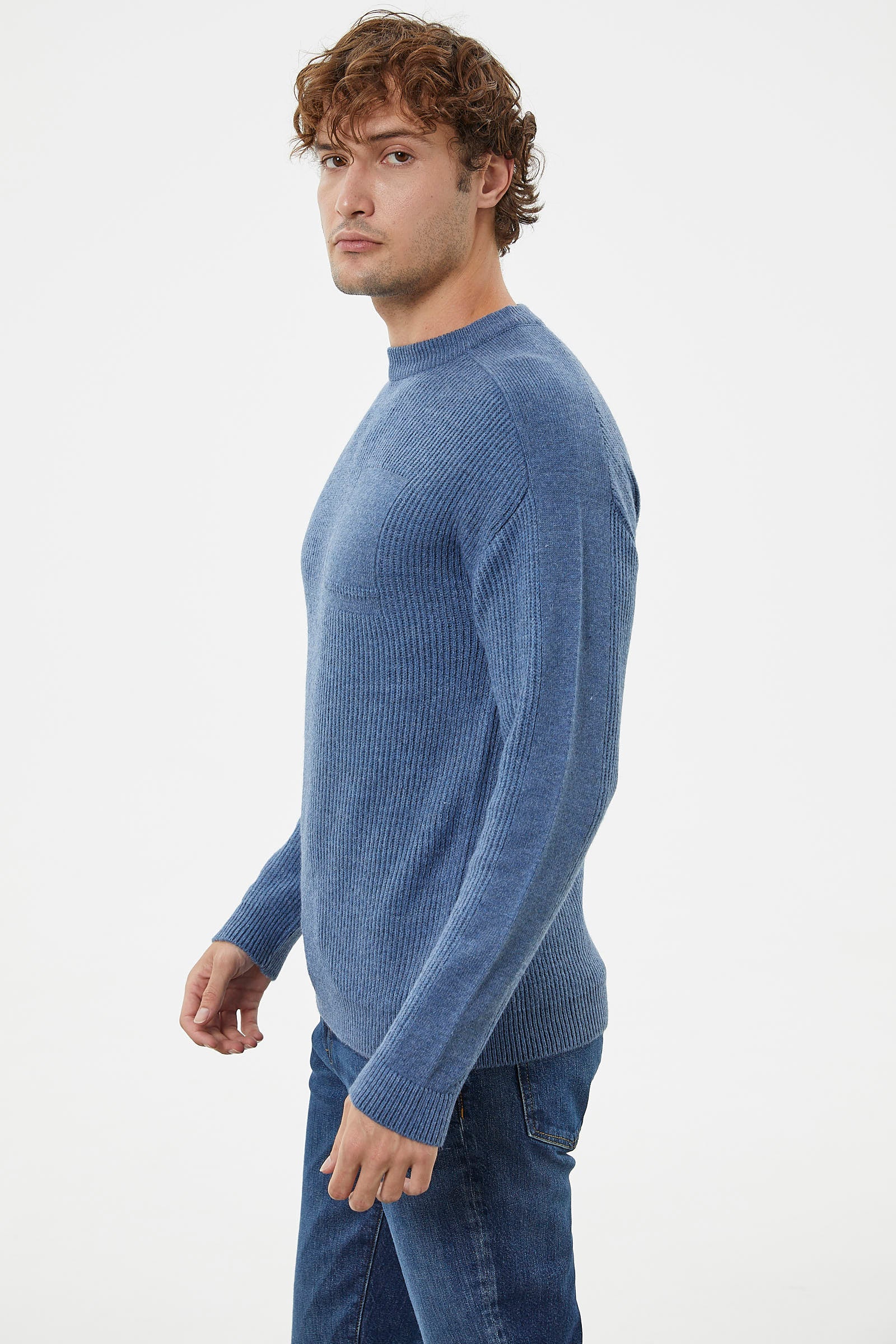 Selanik Örgü Basic Triko Kazak - Indigo (4) Sementa