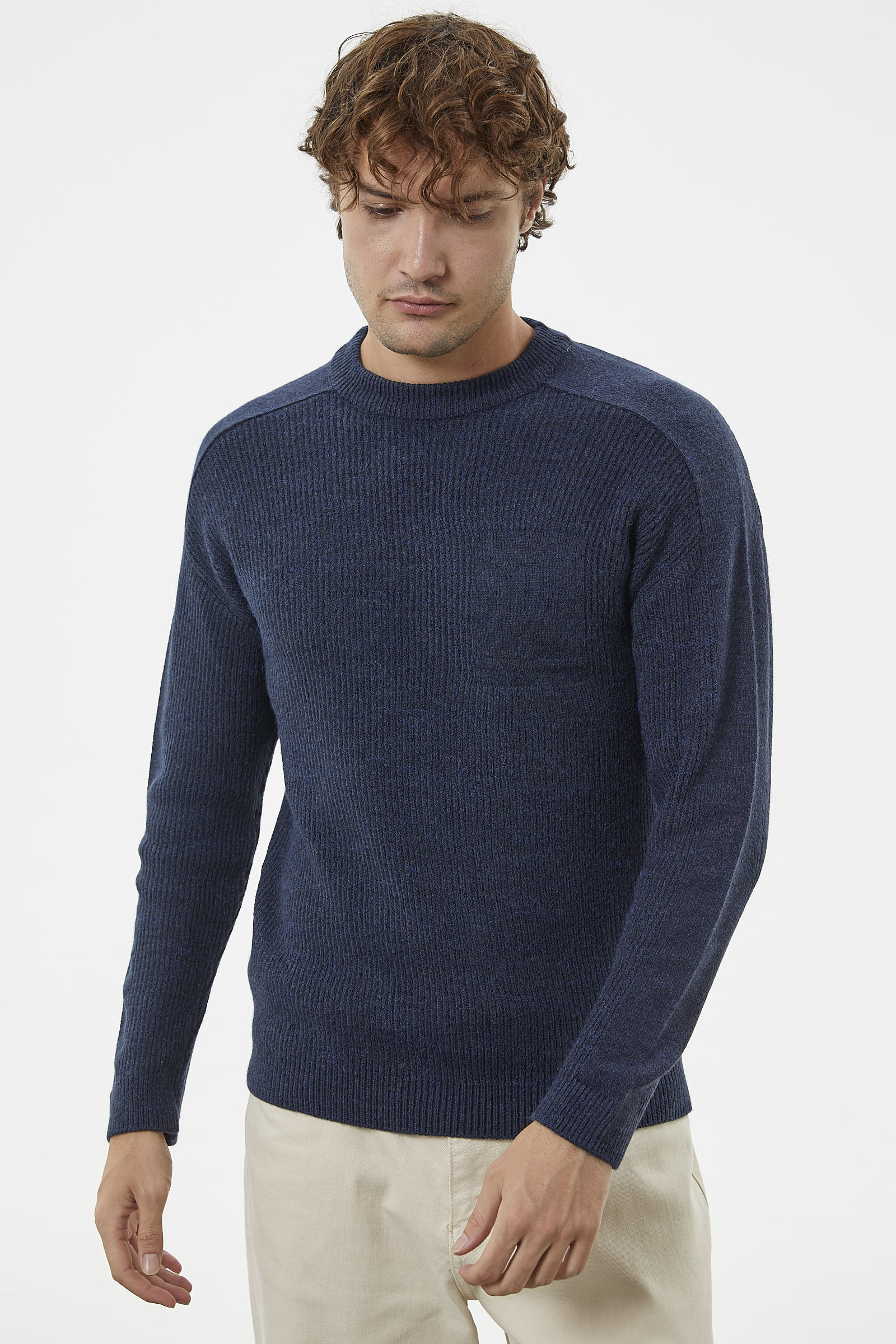 Selanik Örgü Basic Triko Kazak - Lacivert (2) Sementa