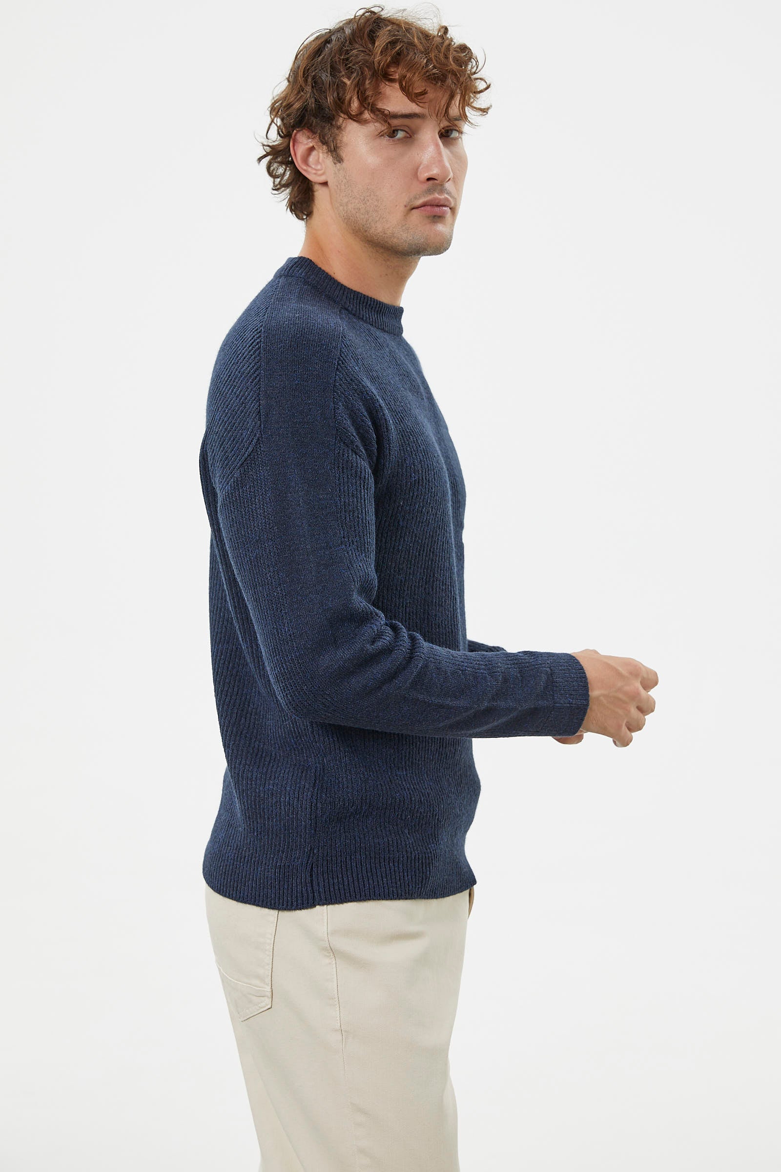 Selanik Örgü Basic Triko Kazak - Lacivert (4) Sementa