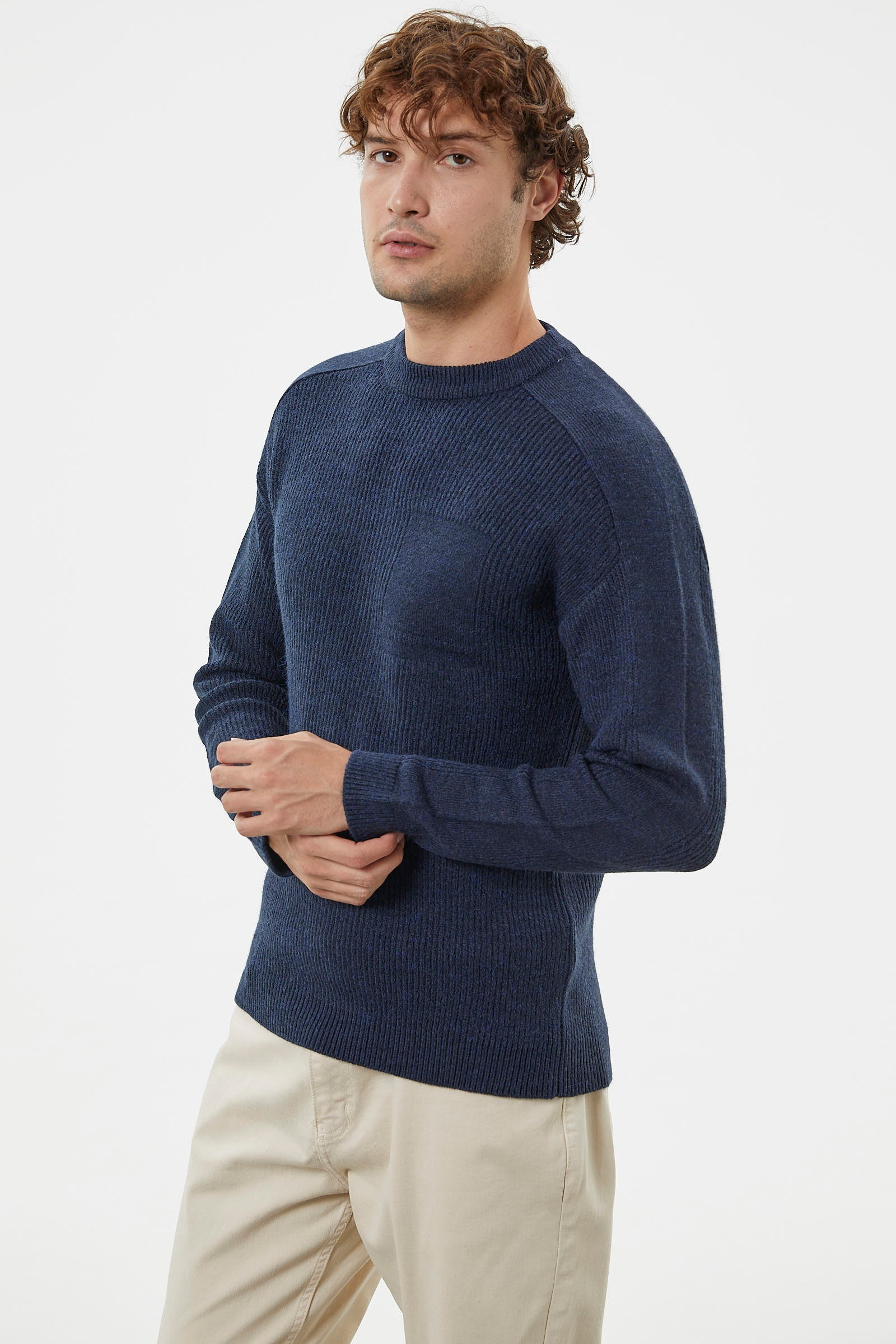 Selanik Örgü Basic Triko Kazak - Lacivert (3) Sementa