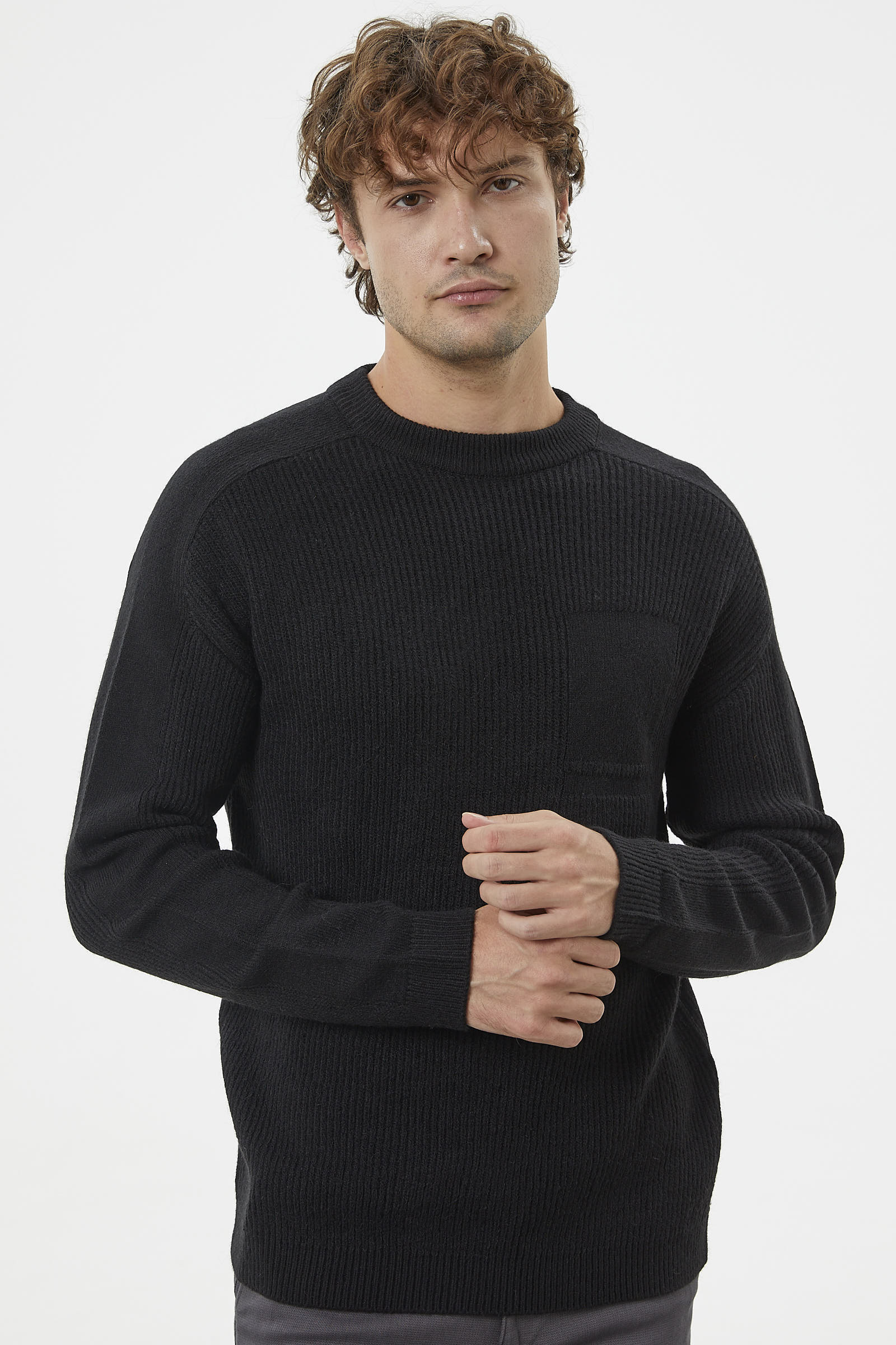 Selanik Örgü Basic Triko Kazak - Siyah (1) Sementa