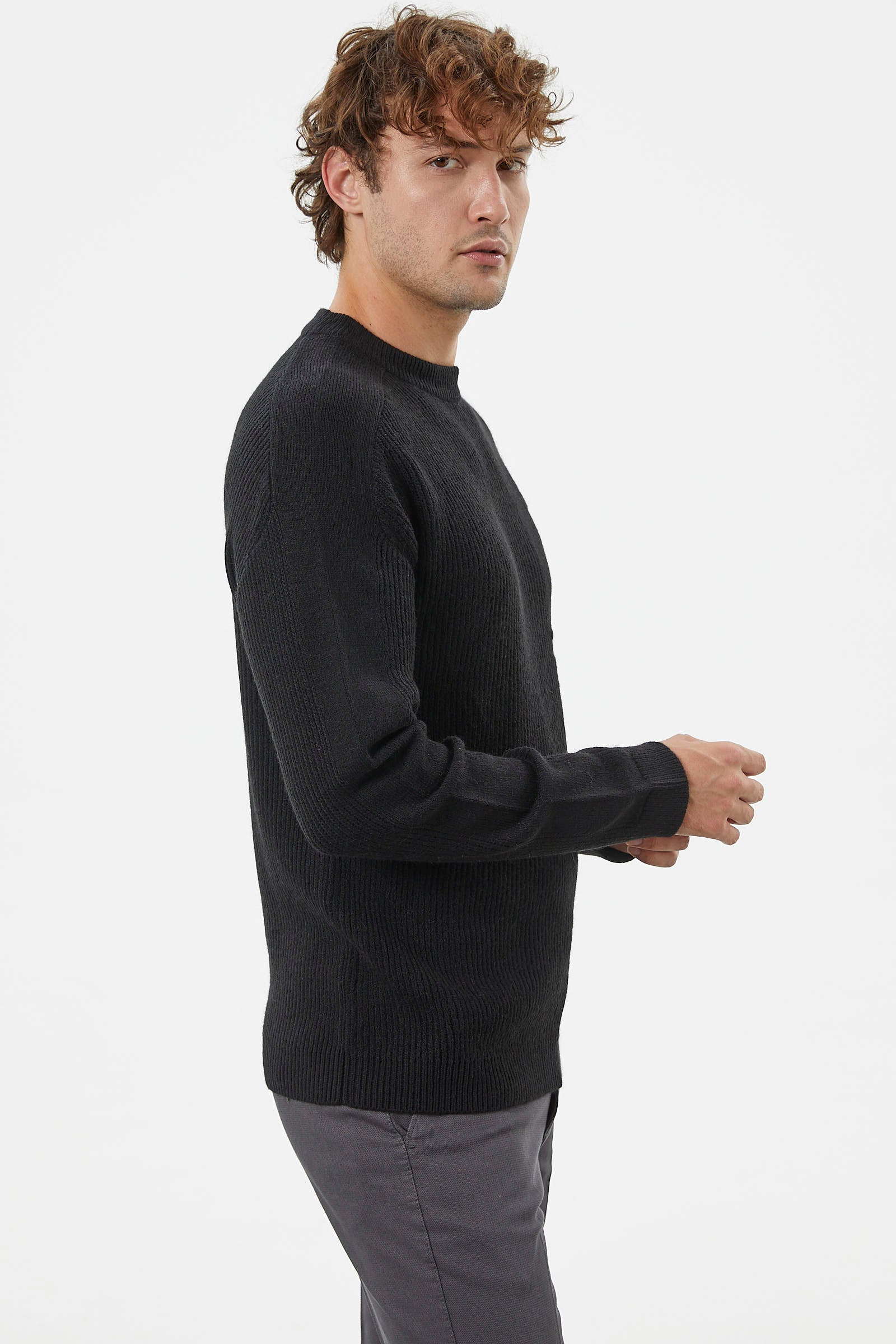 Selanik Örgü Basic Triko Kazak - Siyah (3) Sementa