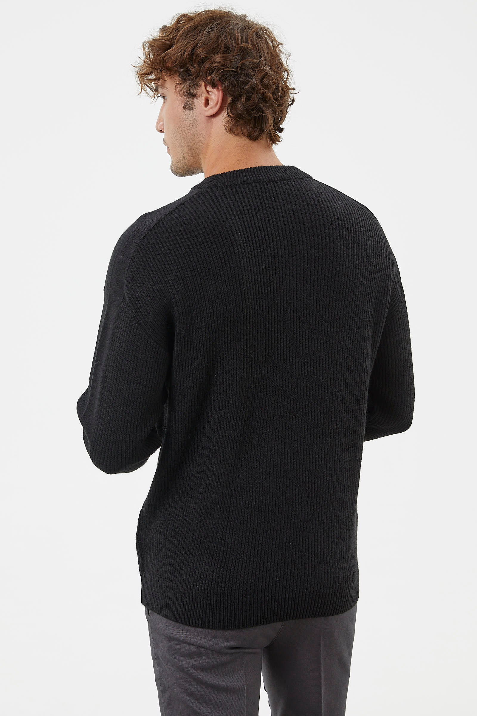 Selanik Örgü Basic Triko Kazak - Siyah (5) Sementa