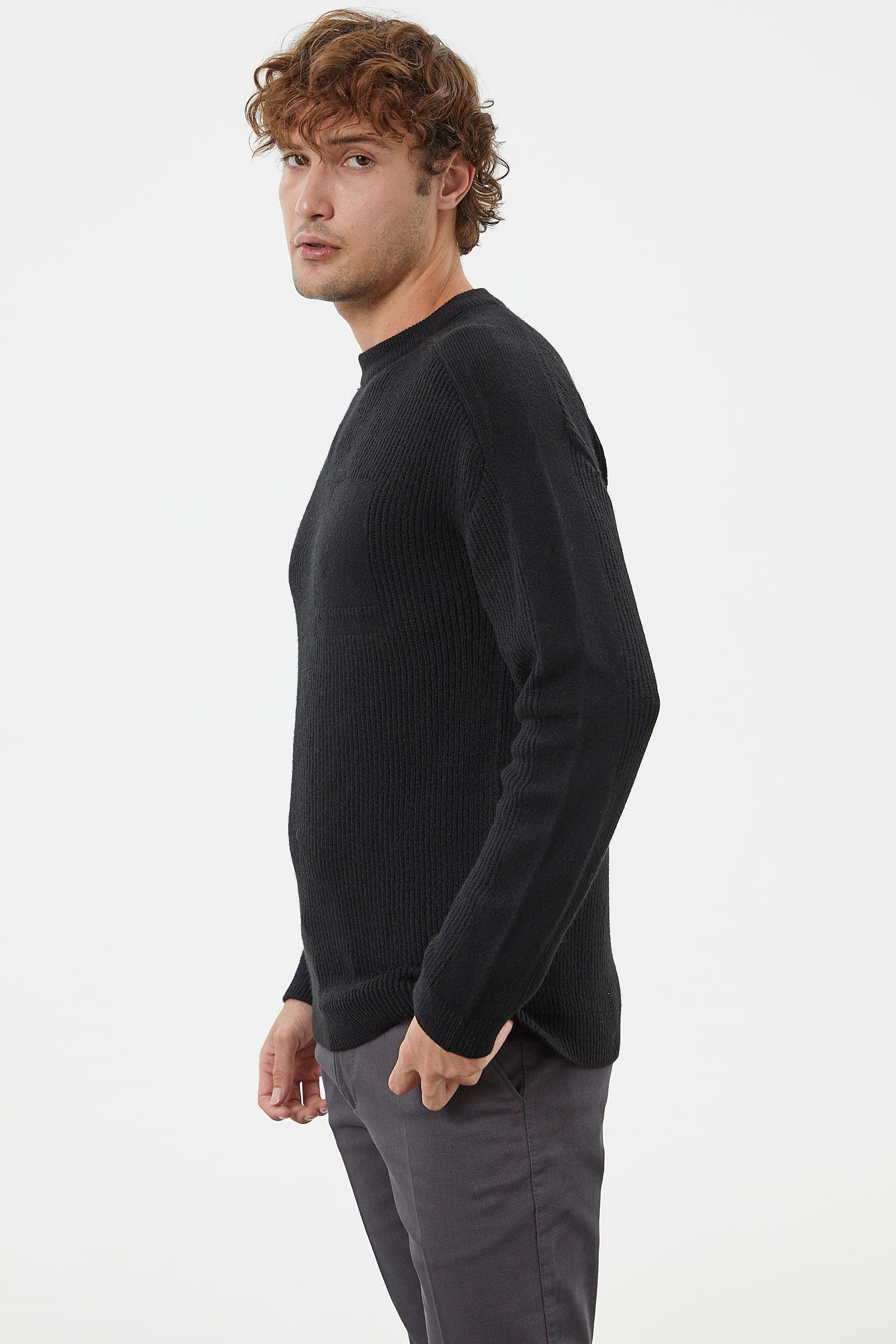 Selanik Örgü Basic Triko Kazak - Siyah (4) Sementa