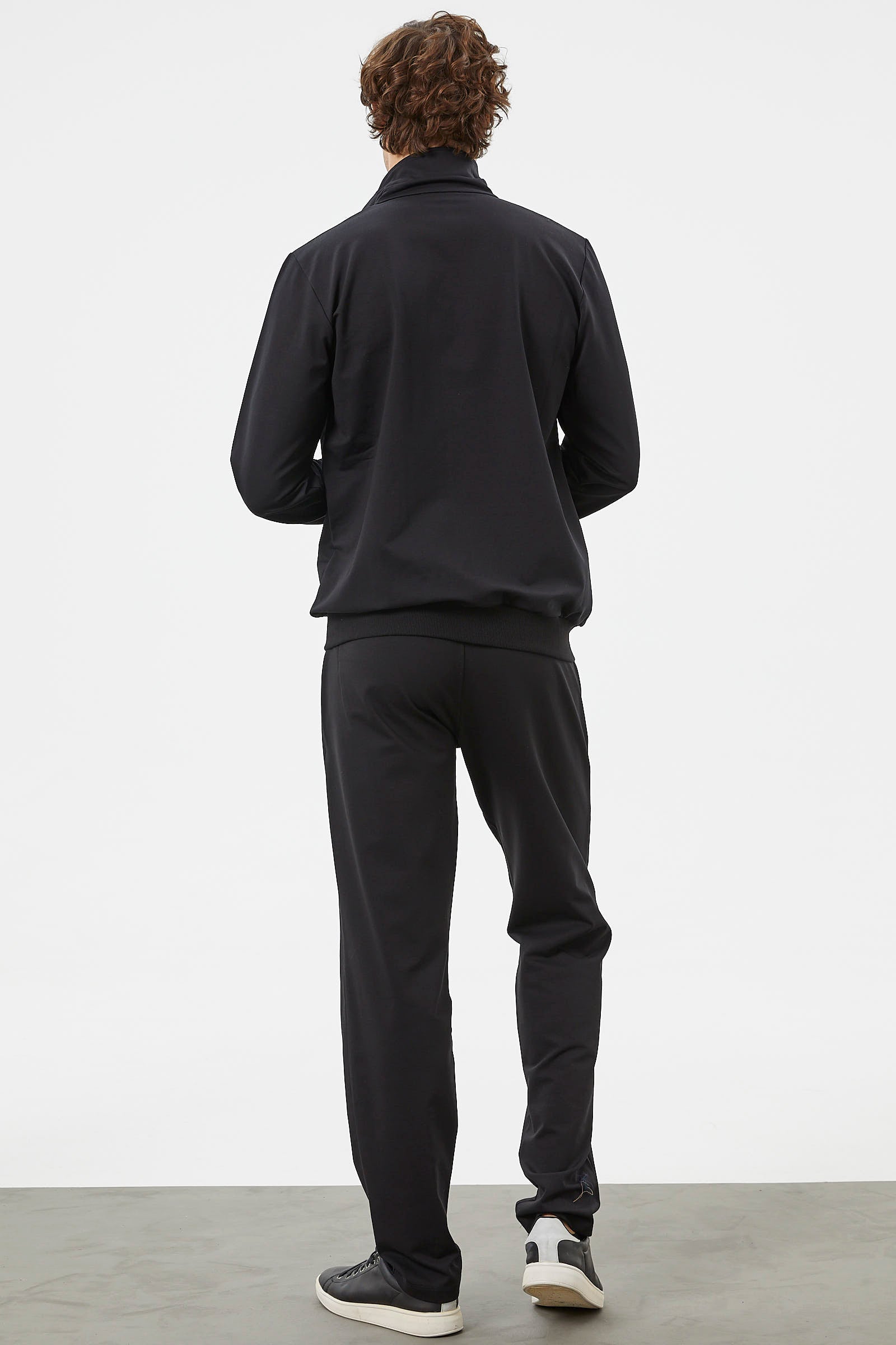 Şerit Detaylı Dik Yaka Eşofman Takım - Siyah (3) Sementa