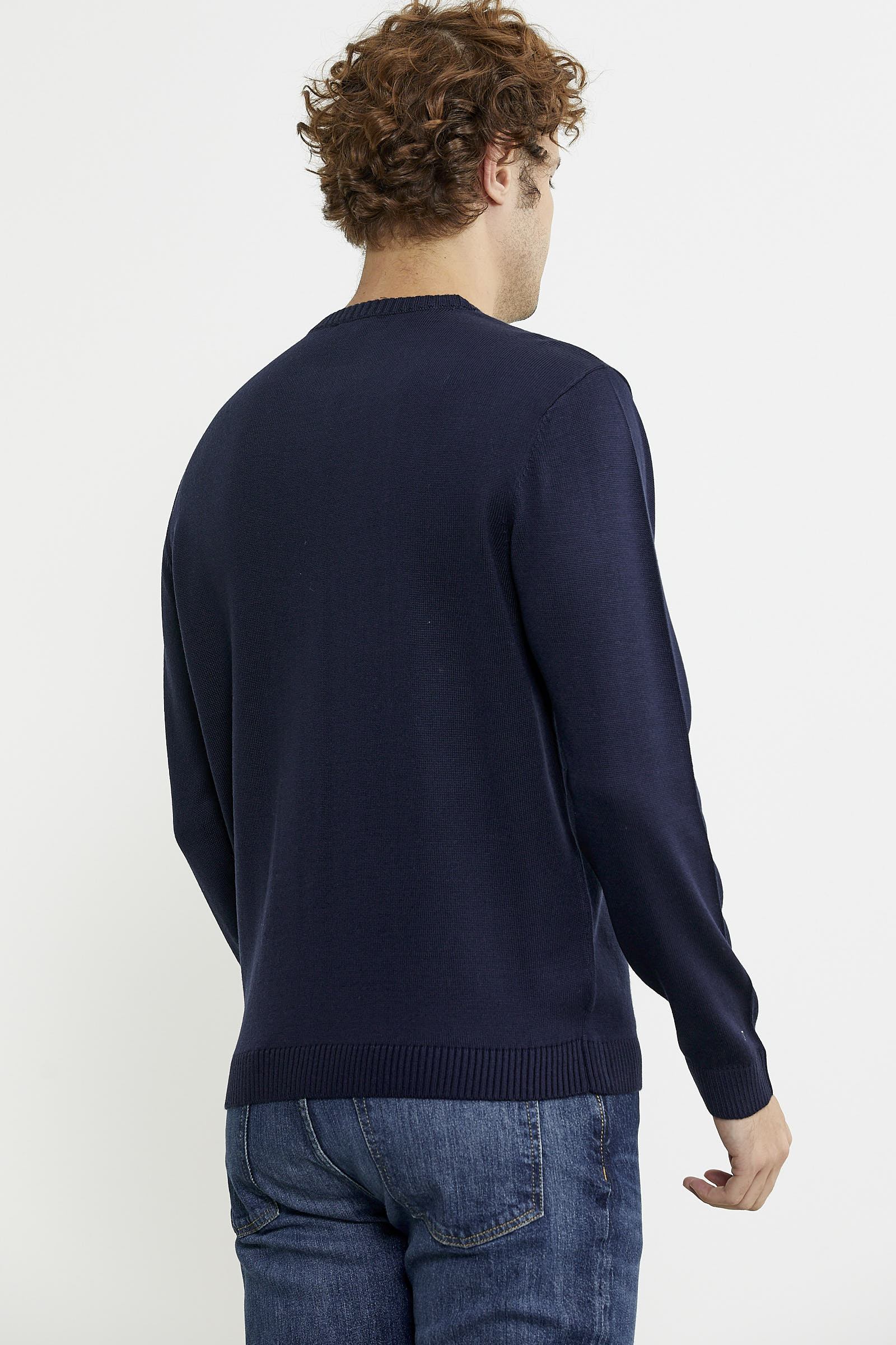 Sıfır Yaka Basic Triko Kazak - Lacivert - Sementa